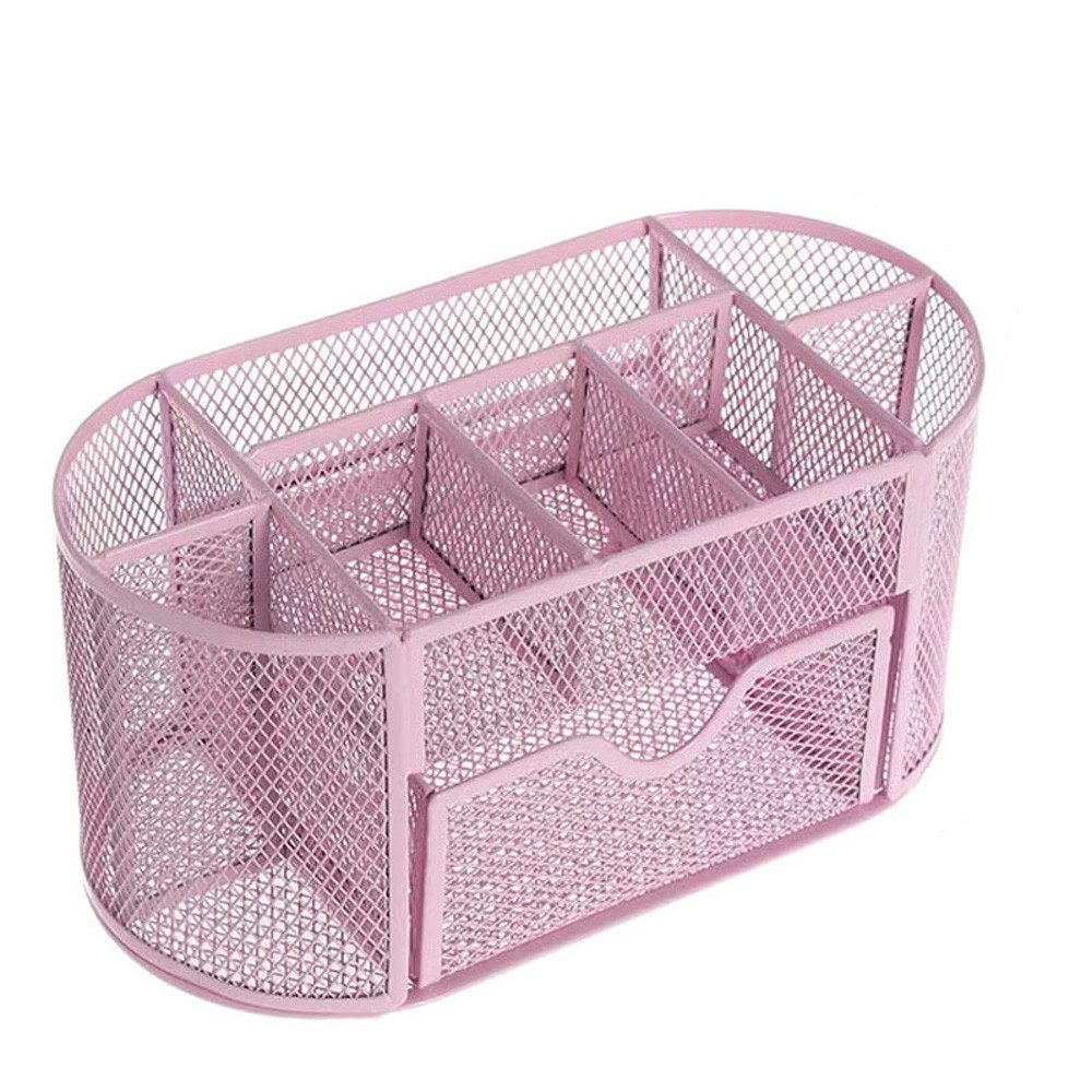 Agger Organizer Schreibtisch Organizer mit Schublade & Stiftehalter, Rutschfest (1 St), Metall Mesh Büro Organizer, Platzsparend, für Home, Schule & Büro
