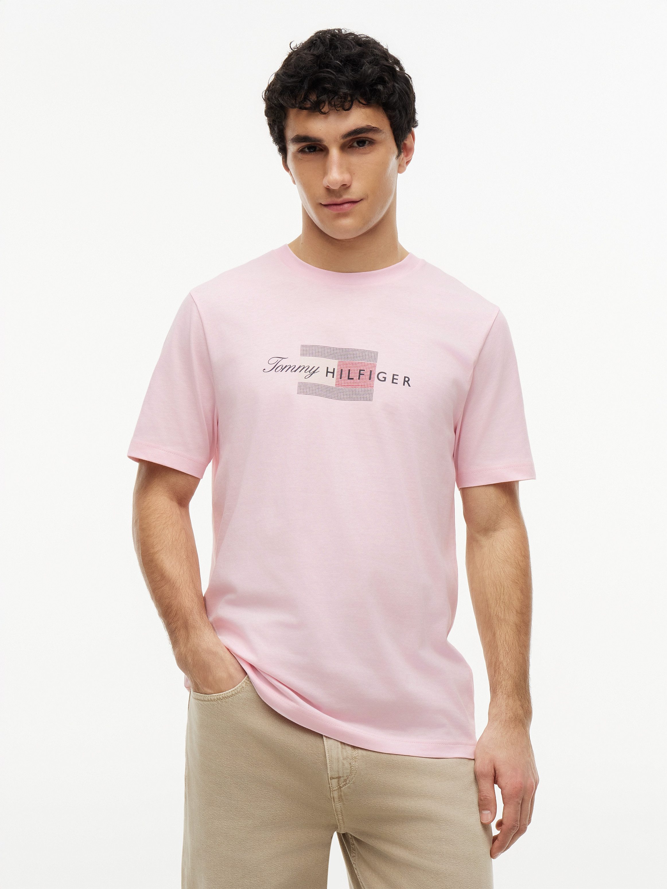 Tommy Hilfiger T-Shirt SCRIPT FLAG REGULAR TEE aus Jersey mit Flag-Grafik