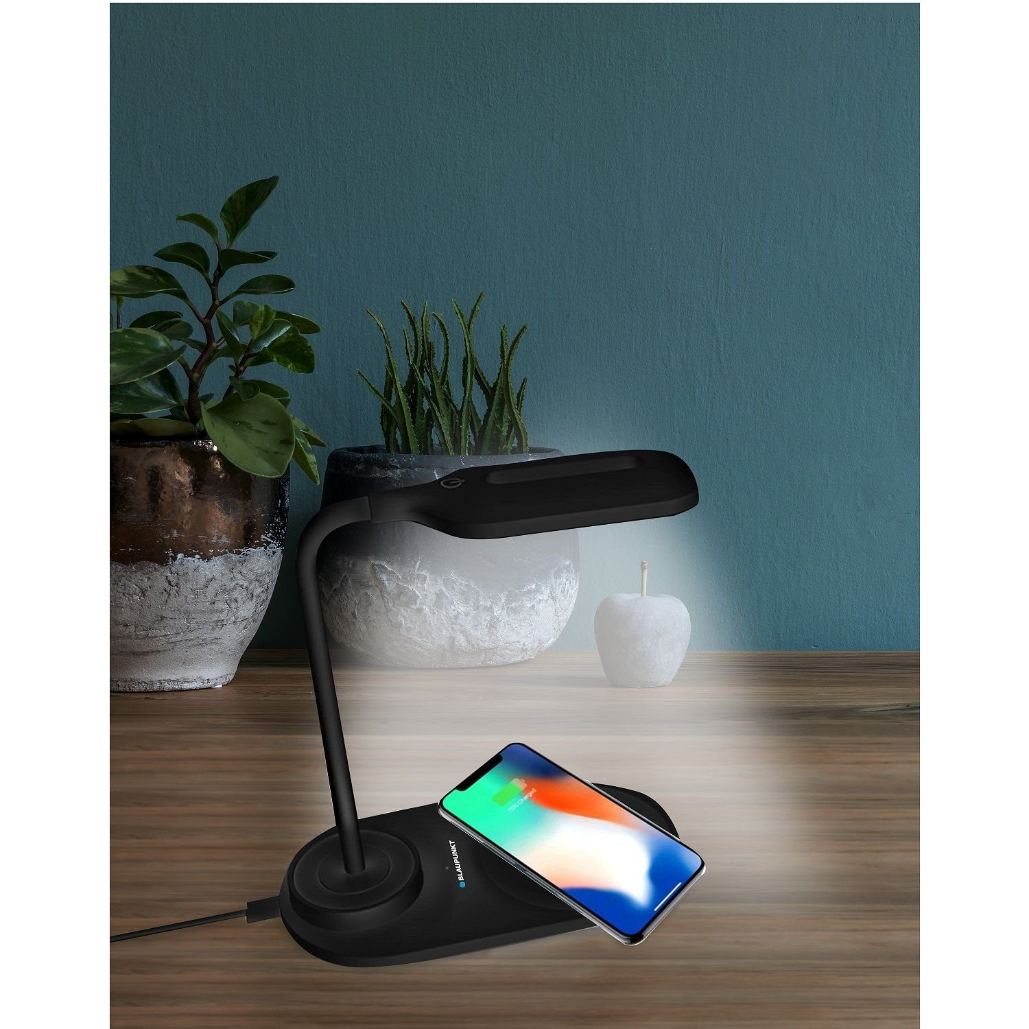 Blaupunkt BLP 0430 Lamp LED wireless charge 10W Ladestation schwarz Smartphone-Ladegerät