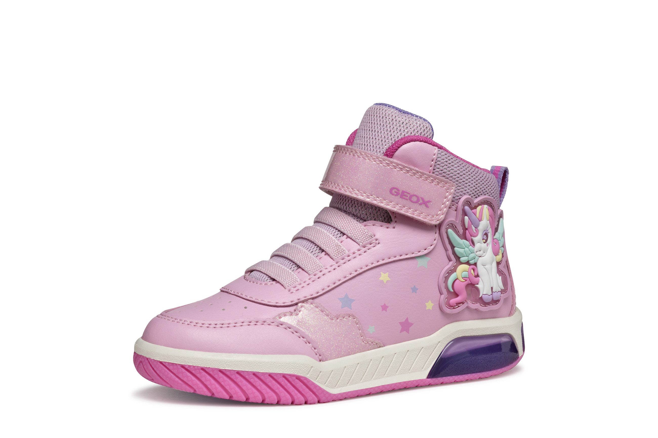 Geox J INEK GIRL Blinkschuh Кроссовки Schnürboots, Blinkschuh mit cooler Blinkfunktion