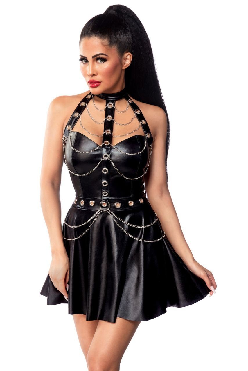 SARESIA Minikleid SARESIA - Wetlook Kleid - (L,M,S,XL,XS) mehr