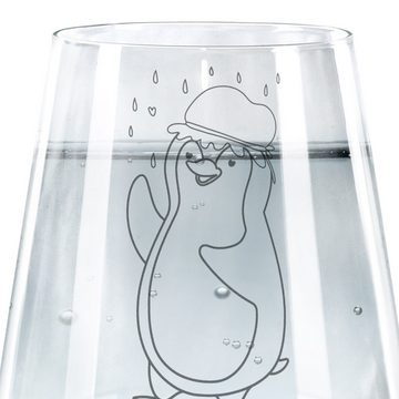 Mr. & Mrs. Panda Glas Pinguin Duschen - Transparent - Geschenk, Neustart, Trinkglas mit Gra, Premium Glas, Hochwertige Gravur