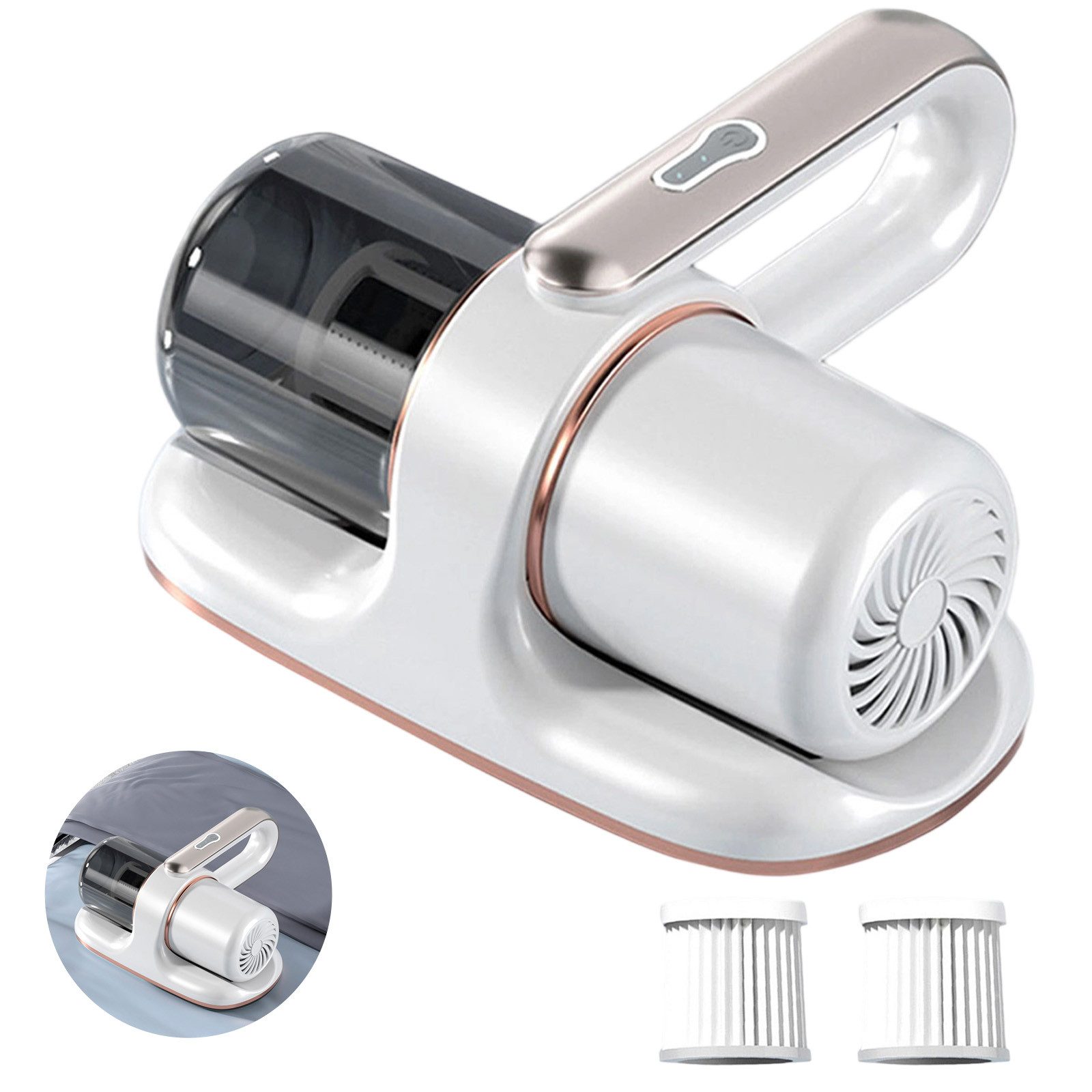 OKWISH Matratzenreinigungsgerät Bettstaubsauger Milbenstaubsauger Akku Ручные пылесосы, 1000,00 W, Beutellos, mit UV-Licht 99,9 % für Matratzen Betten Sofas und Polstermöbeln