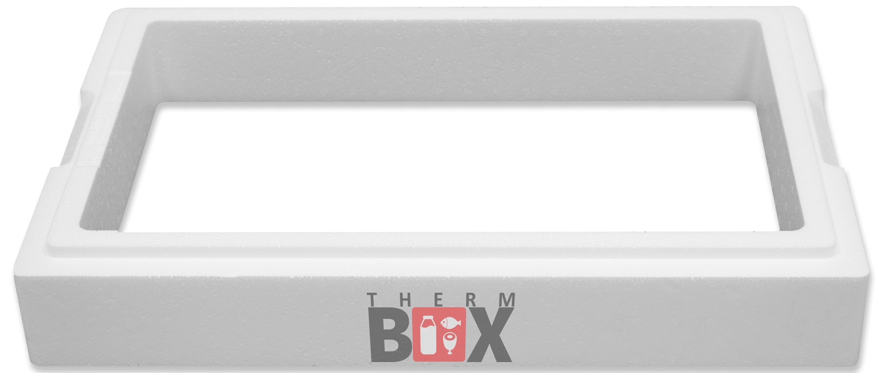 THERM-BOX Thermobehälter Modular Zusatzring 11M (1-tlg., 11,9L Wand: Styropor-Verdichtet, 1 Kühlbox Wiederverwendbar Isolierbox Thermbox 4cm Warmhaltebox Zusatzring), Innenmaß:49x30x8cm, Erweiterbar