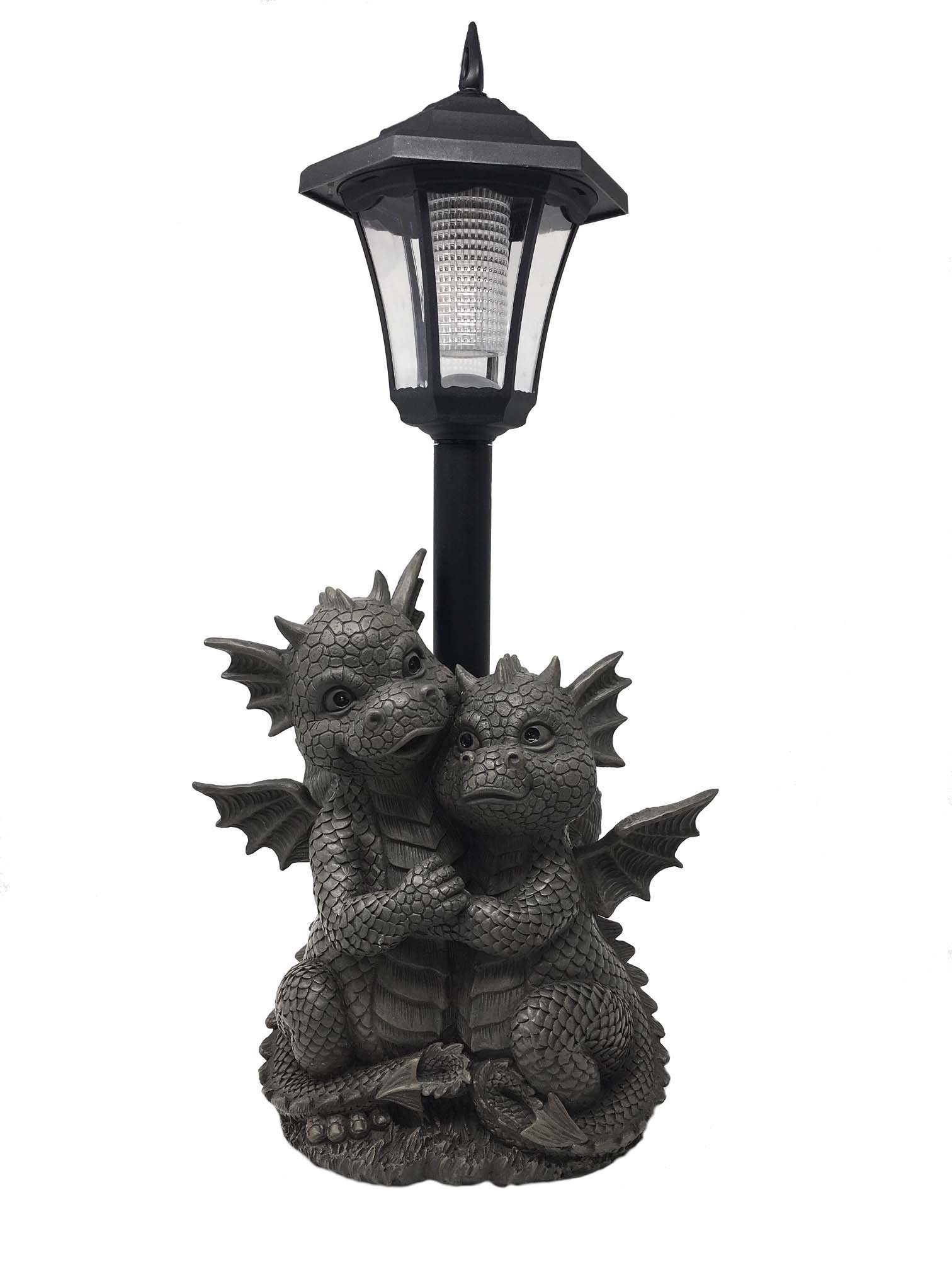 MystiCalls Dekofigur Gartendrache Drachenpaar mit Solarlaterne günstig online kaufen