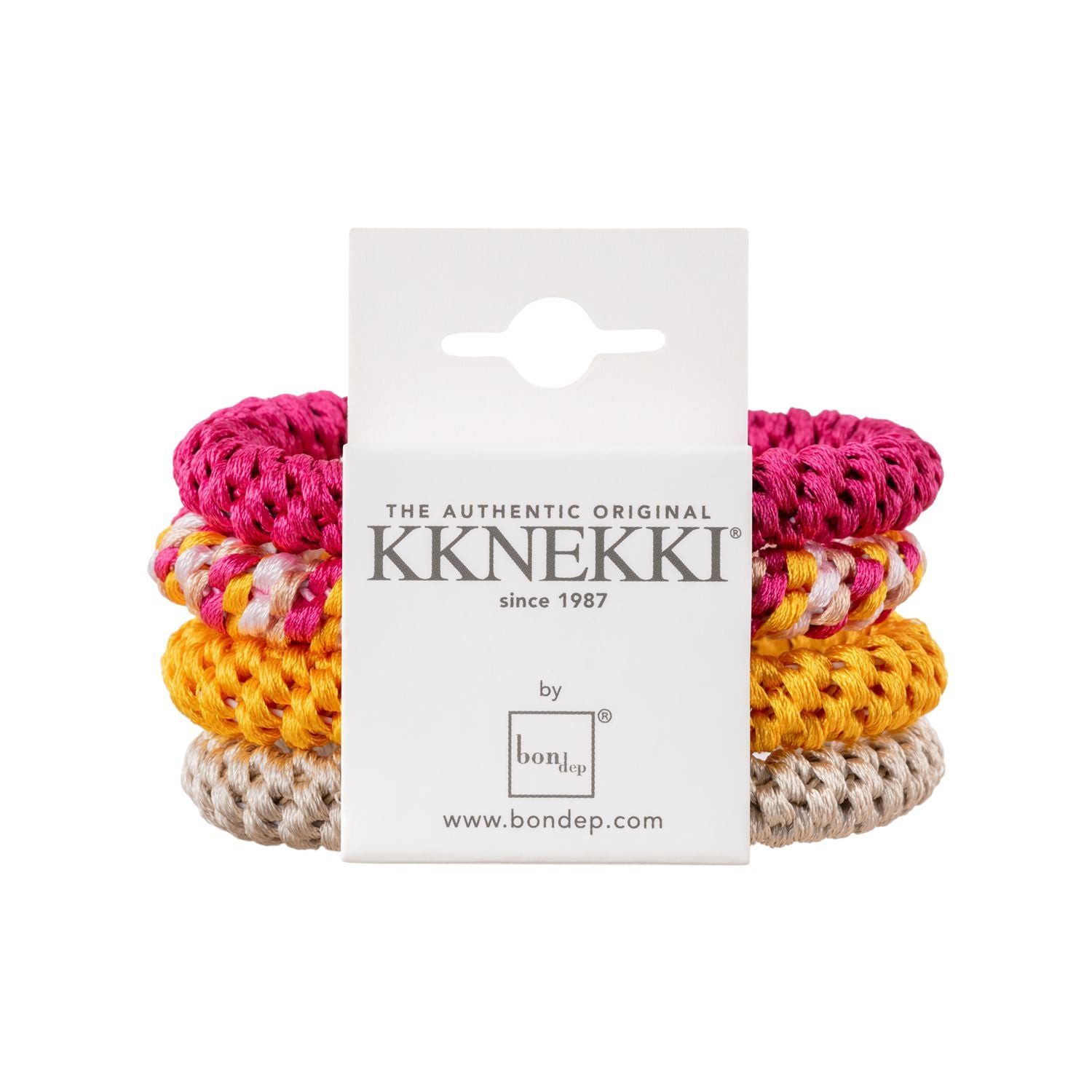 Grußkarte Kknekki Haargummi – Modische & haarschonende Accessoires Beige, Pink