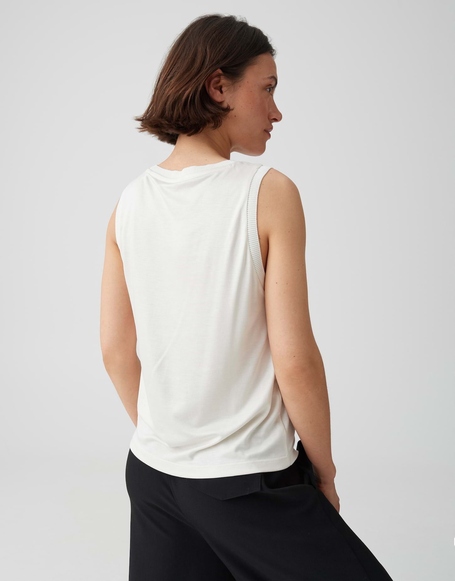 OPUS Shirttop mit schmalen Rippbündchen Elastischer Komfort für Everyday Looks
