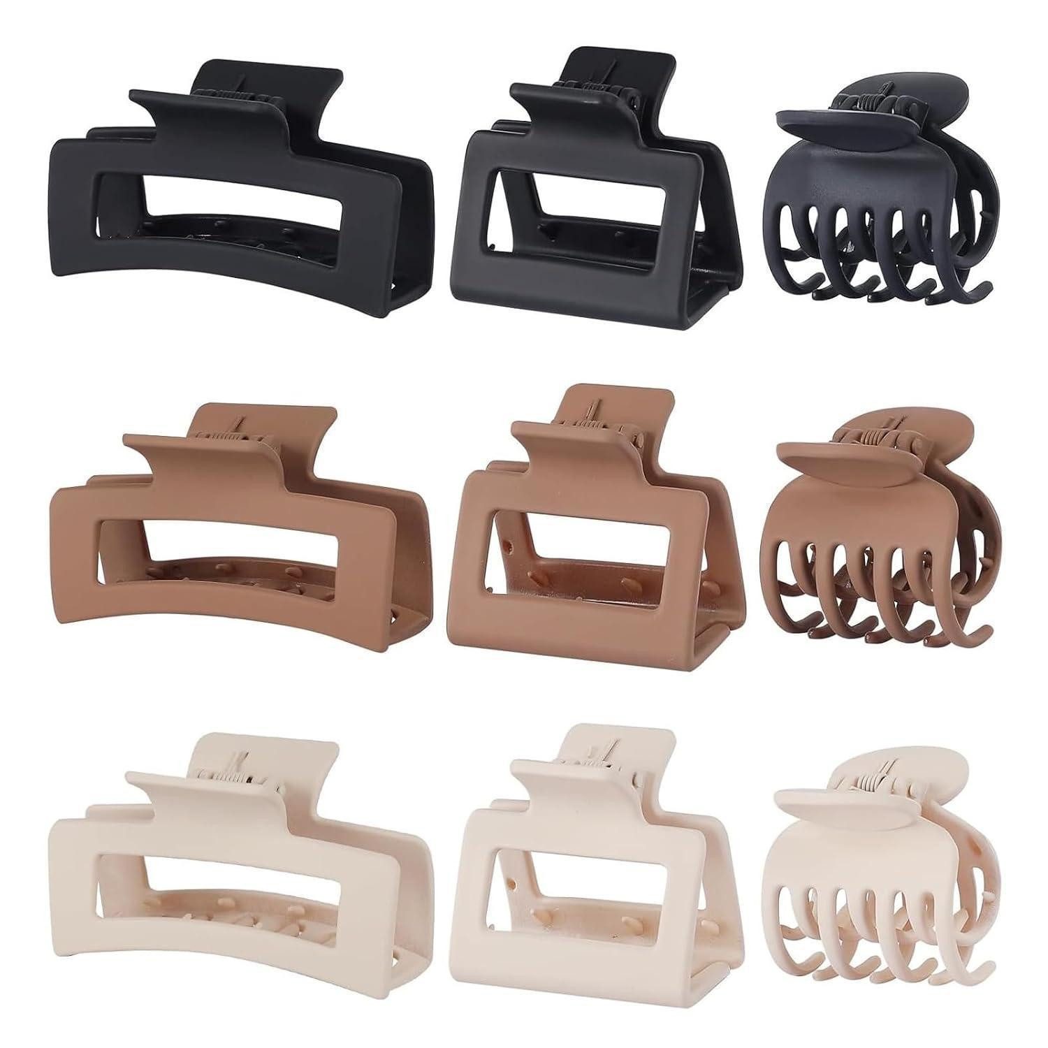 LuxusKollektion Haarklammer 9er Haarklammer Set Damen Rutschfest, Matte Haarspangen