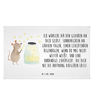 Mr. & Mrs. Panda Handtuch Maus Sterne - Weiß - Geschenk, Gästetuch, Hoffnung, Tiere, Schwangers, (1-St), Bunt bedruckt