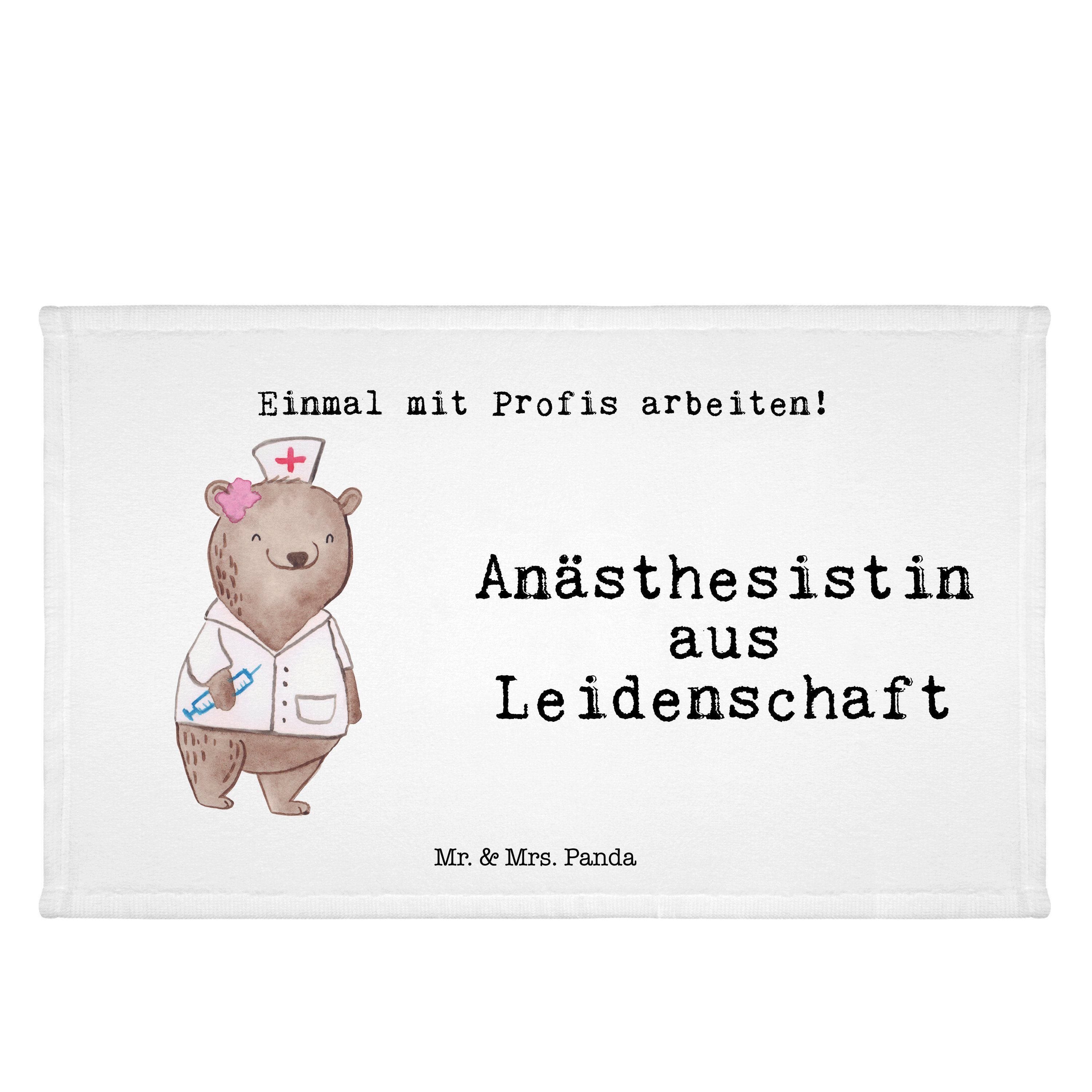 Mr. & Mrs. Panda Handtuch Narkoseärzti, Danke, Geschenk, aus Leidenschaft Anästhesistin - Weiß (1-St) 