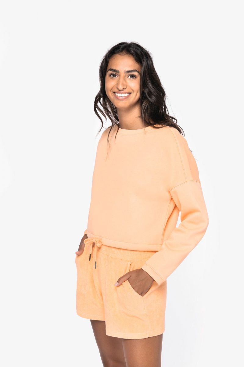 Native Spirit Sweatshirt Umweltfreundliches cropped Oversize Damen Sweatshirt mit Run