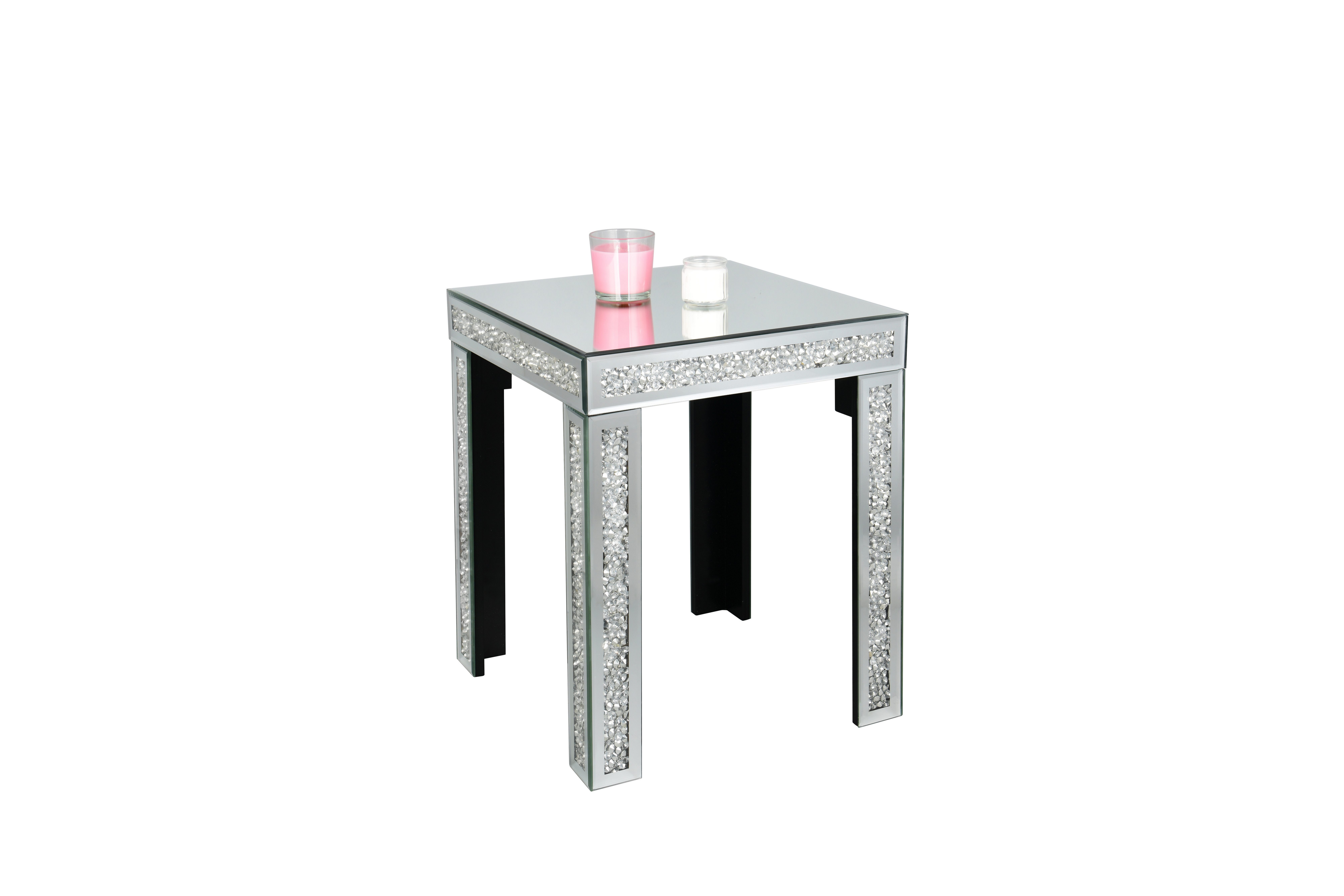furnling Couchtisch Shine (1-St), verspiegelter Nachttisch, Beistelltisch, Glitzer-Effekt, Höhe 50 cm