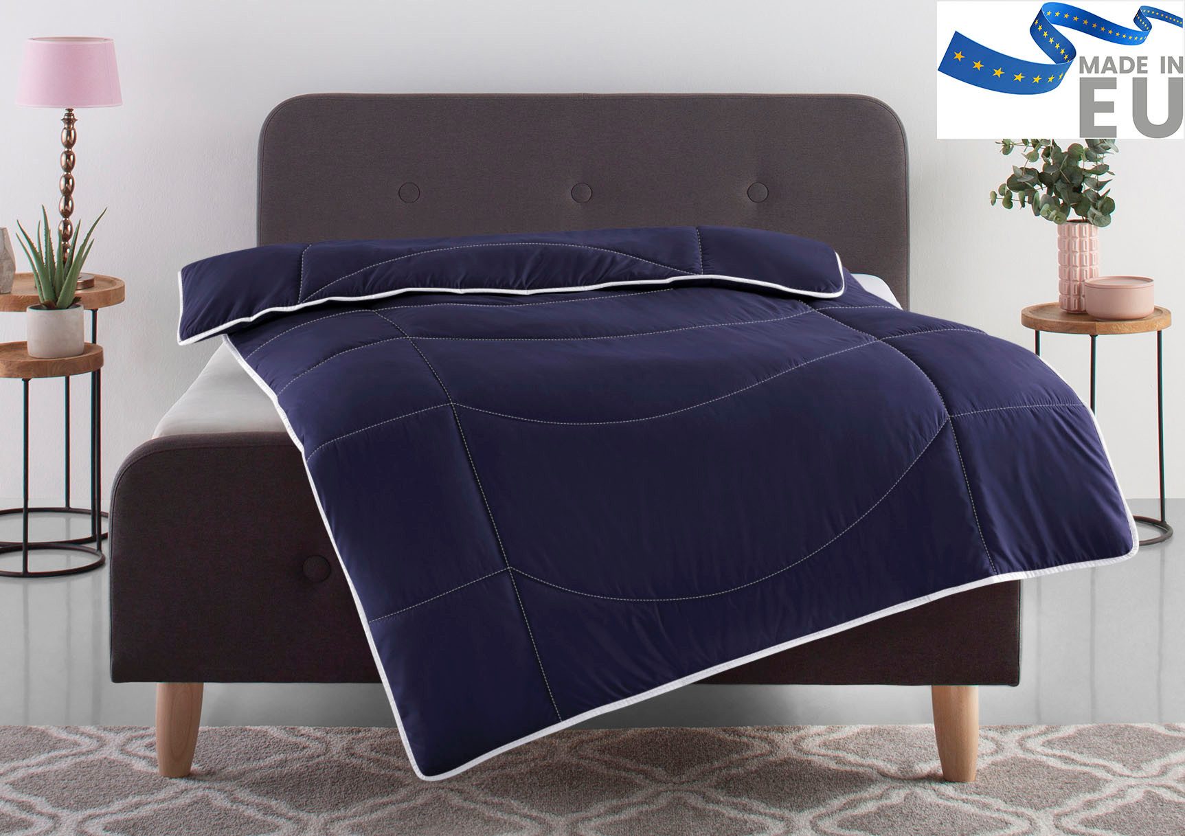 my home Microfaserbettdecke Microlux, Bettdecke 135x200 cm, und Übergrößen bis 240x220cm, Füllung: Feuchtigkeitsregulierende 3D Klimafaser (Polyester), Bezug: Microfaser-Feinbatist, Bettdecken in 4 Farben, Sommer, Winter, 4 Jahreszeiten, Decke