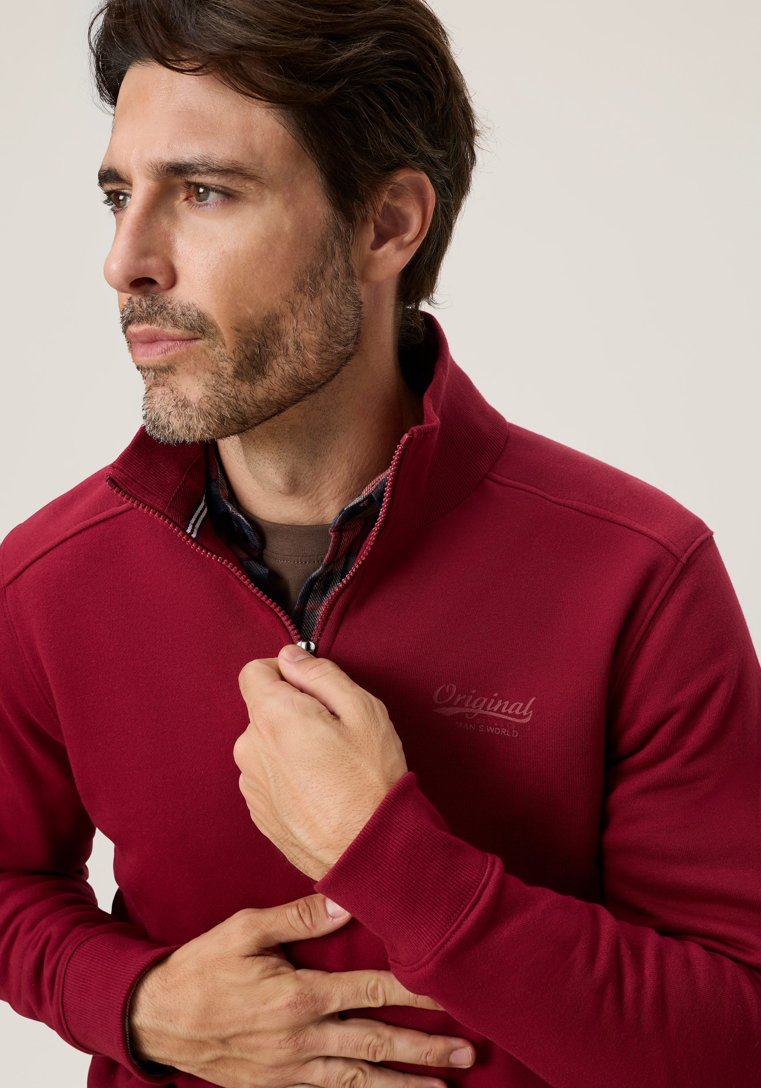 Man's World Sweatshirt mit Troyerkragen, normale Passform, auch in großen Größen – Bild 3 von 5