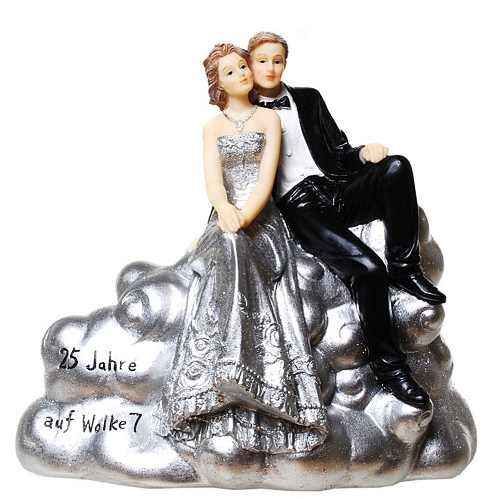 Udo Schmidt Bremen...das Original Spardose SILBER-HOCHZEITSPAAR AUF WOLKE 7, ideal für Geldgeschenke zur Silberhochzeit