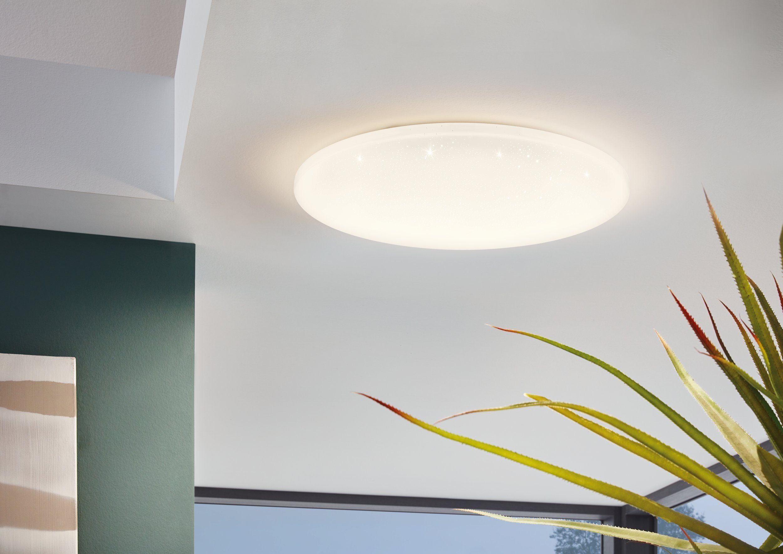 Ø LED 50 Pogliola-s, cm, Deckenleuchte, EGLO Lampe LED Leuchtmittel inklusive, Küchenlampe Deckenleuchte Wohnzimmerlampe, weiß,