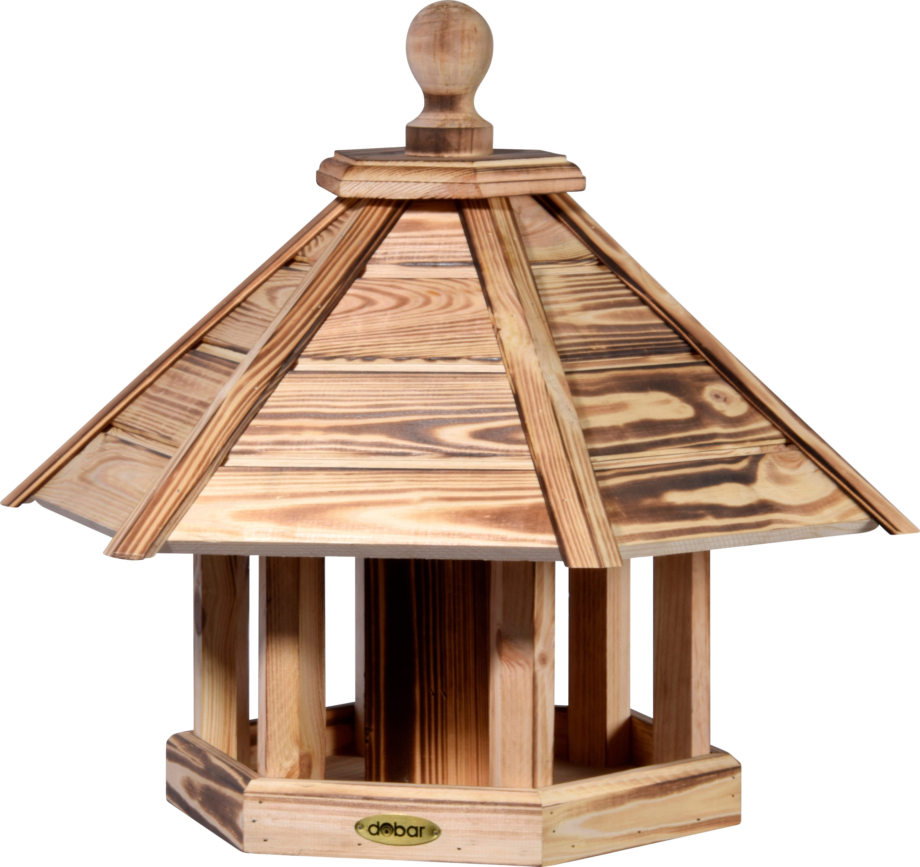 dobar Vogelhaus Vogelhaus sechseckig zum Aufstellen, geflammt