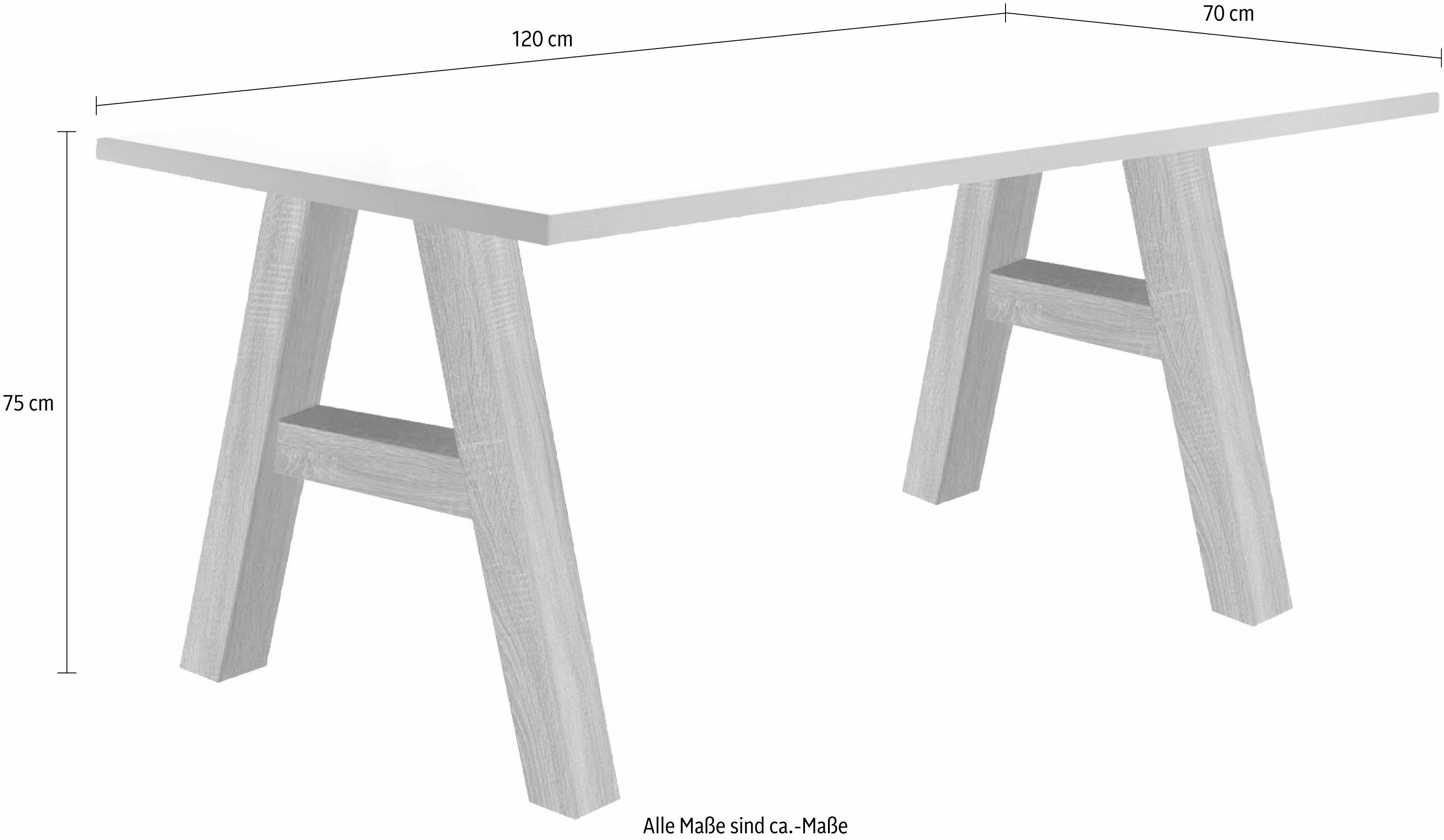 Mäusbacher weiß Mio matt eichefarben | Schreibtisch