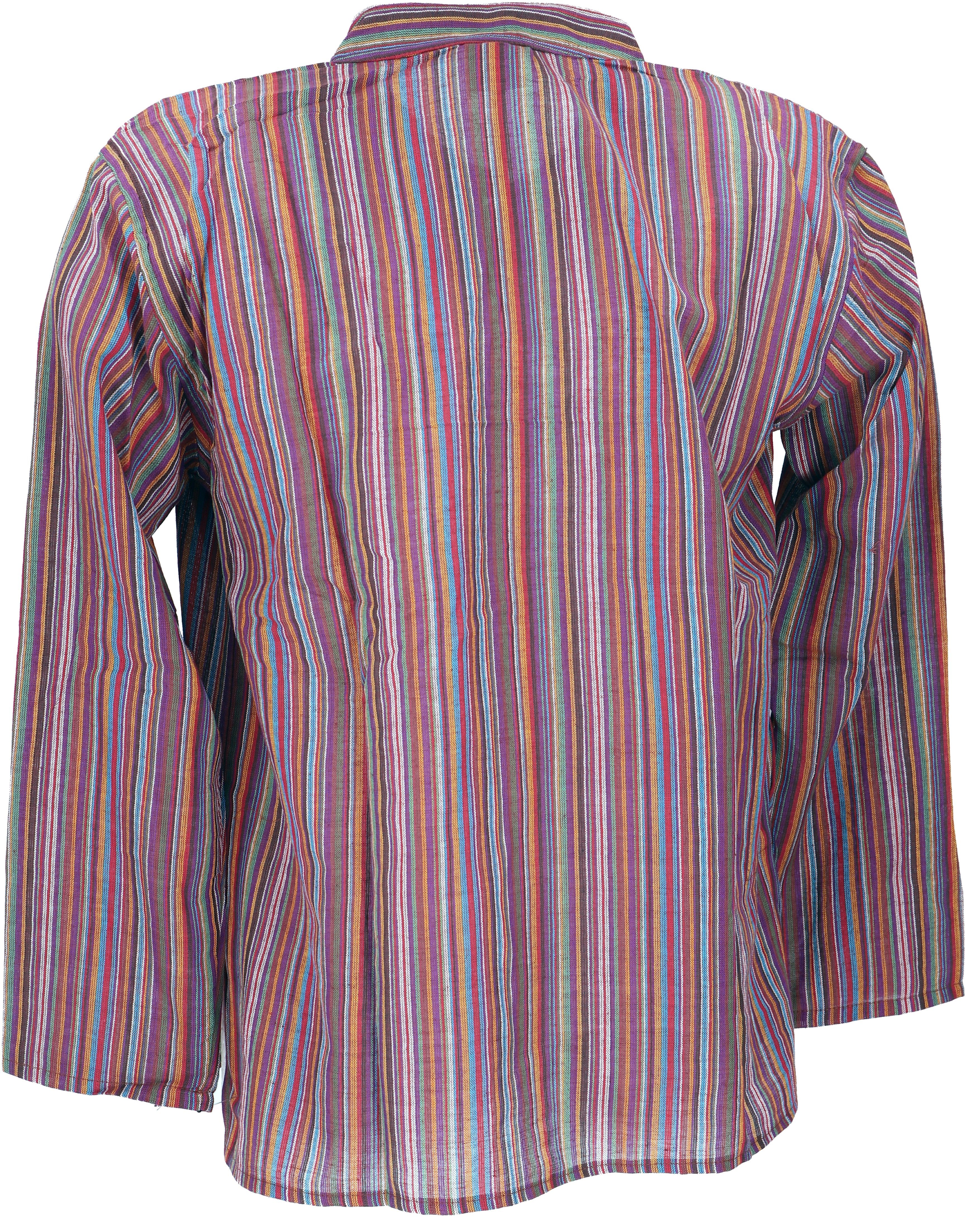 Guru-Shop Hemd & Shirt Nepal Fischerhemd, gestreiftes Goa Hippie Hemd,.. Re günstig online kaufen