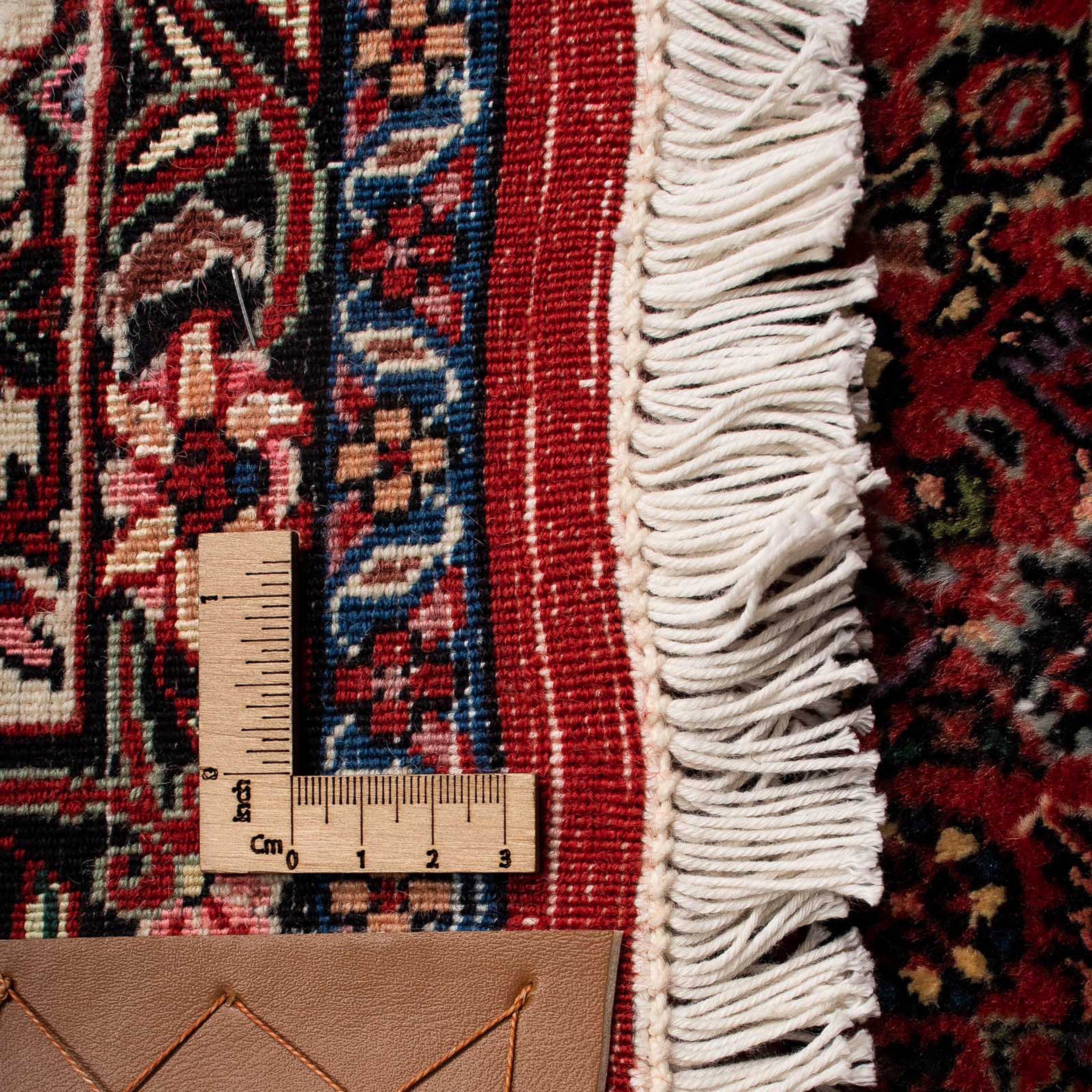 Orientteppich Perser - 15 morgenland, Höhe: Wohnzimmer, 201 Bidjar - 259 mm, Zertifikat cm - mit dunkelrot, rechteckig, x Einzelstück Handgeknüpft