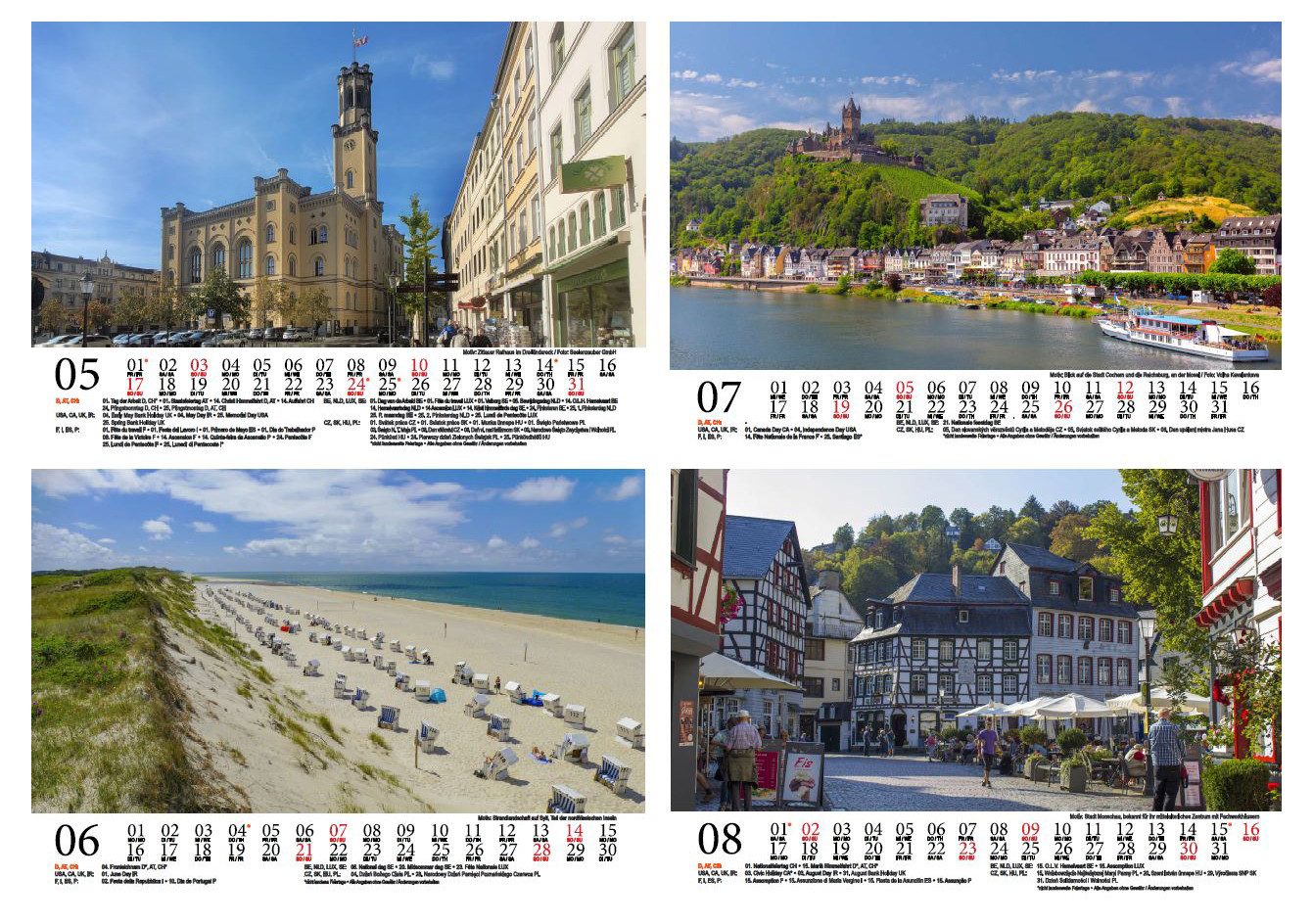 Seelenzauber Tischkalender Reisezauber Deutschland DIN A5 Tischkalender für 2026 Städte