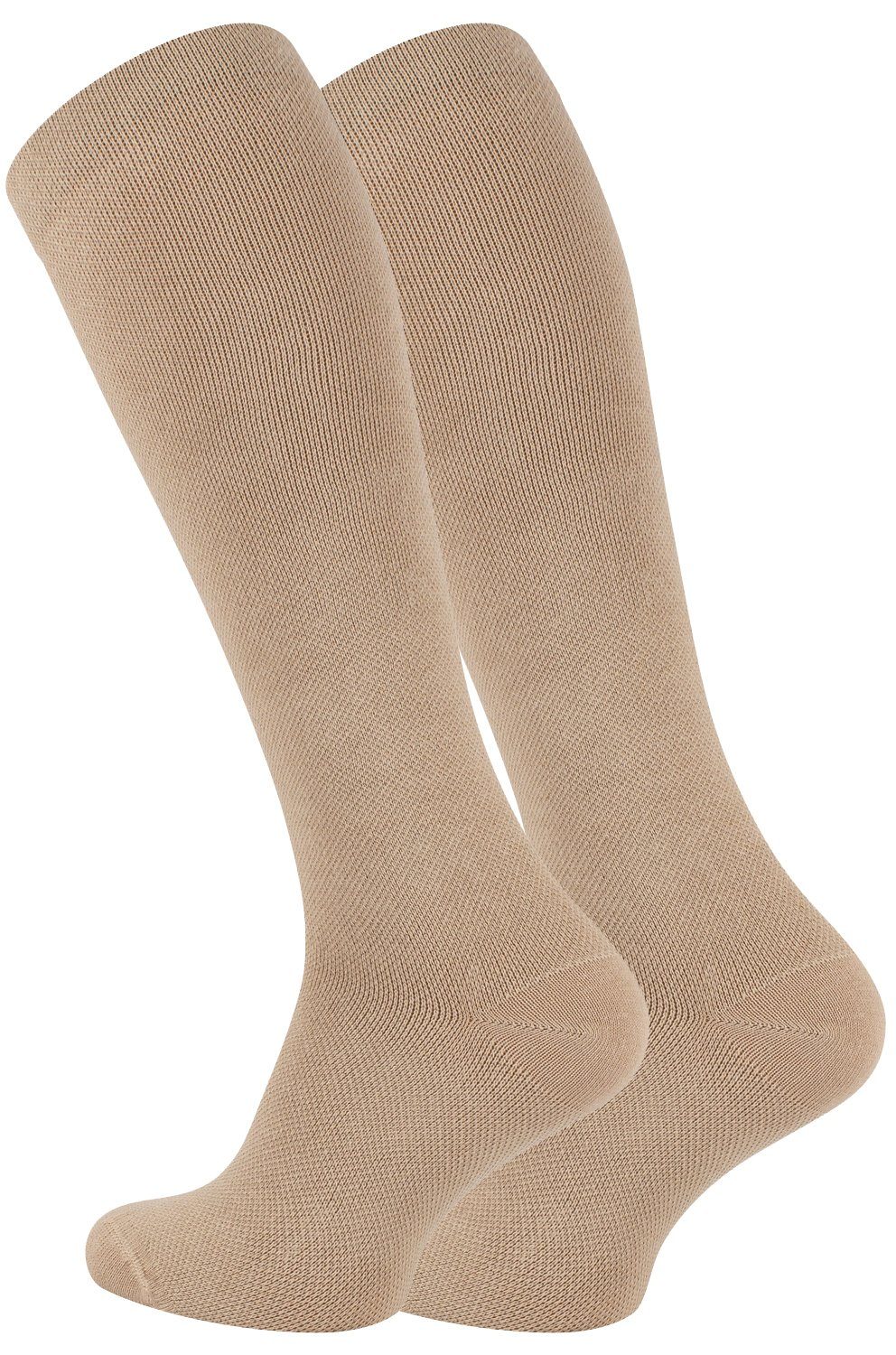 Kompressionseffekt Prime® Cotton beige mit Kniestrümpfe