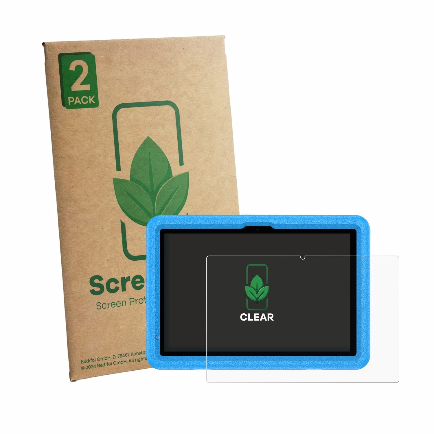 ScreenLeaf Displayschutzfolie Schutzfolie für Vasoun TAB11 L10 10.1", 2 Stück, Displayschutz Schutz Folie Klar Transparent
