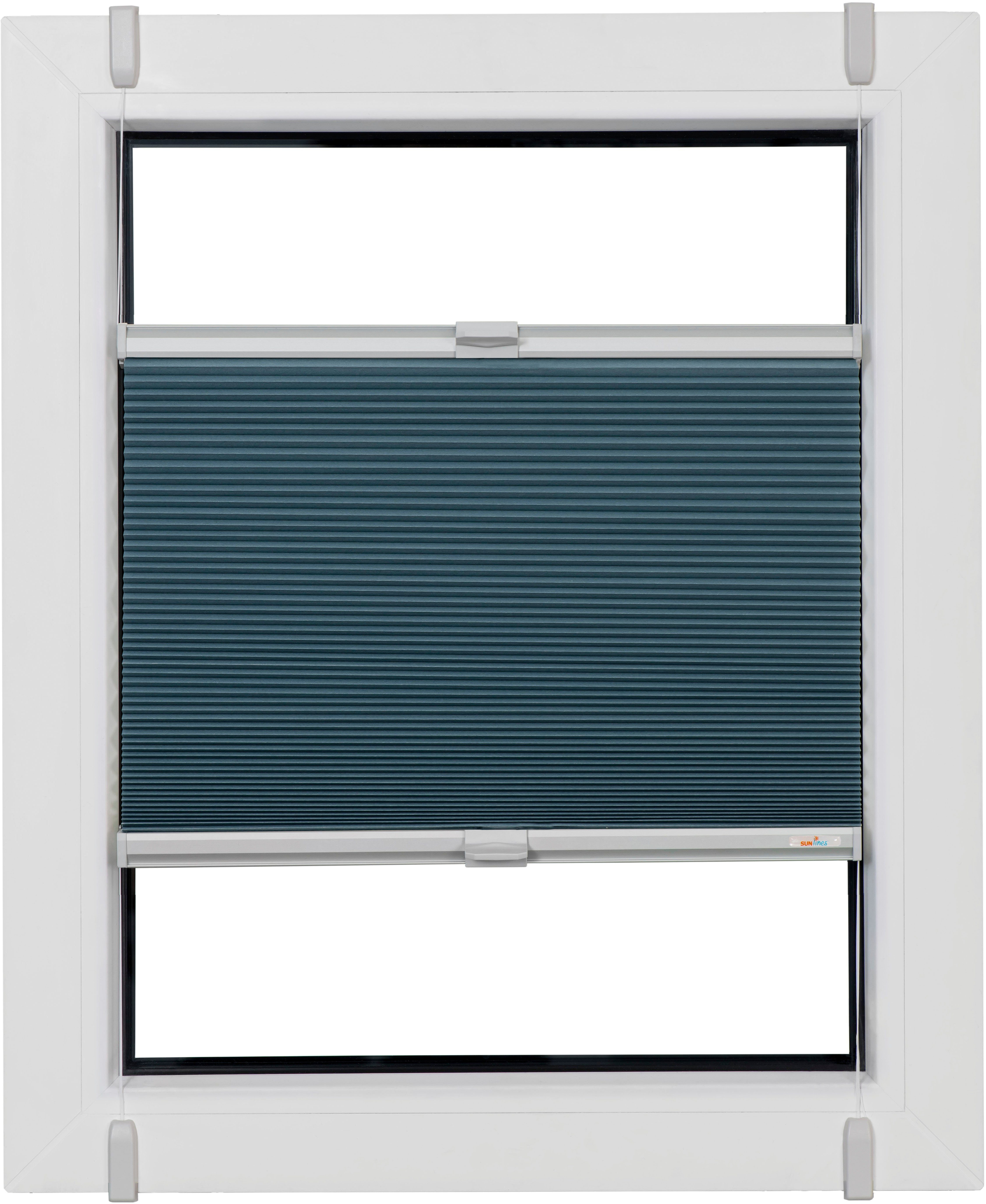 sunlines Wabenplissee One Size Style Honeycomb VD, verdunkelnd, ohne Bohren, verspannt, Klemmfix, Zubehörfarbe grau, zum Klemmen
