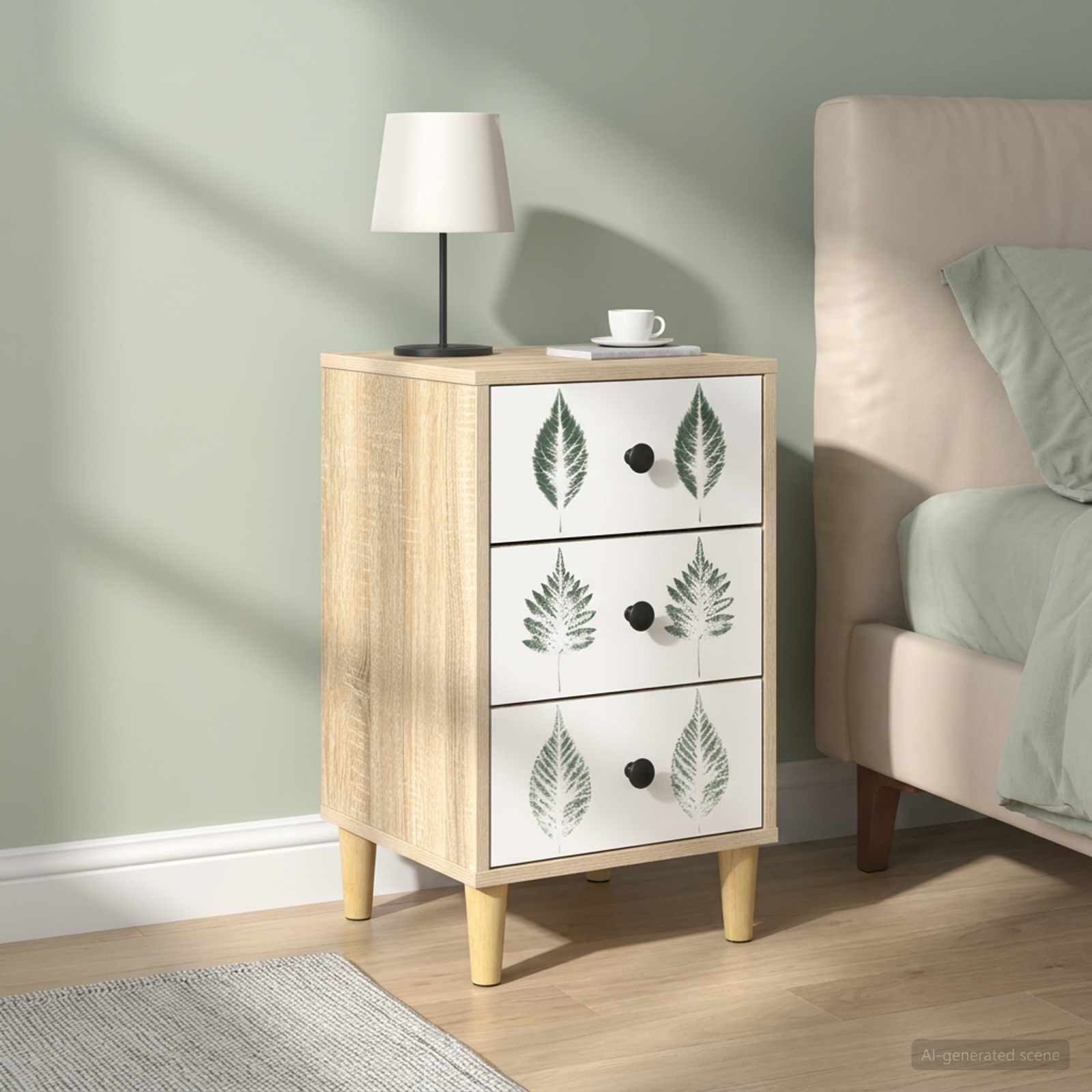 vidaXL Nachttisch Nachttisch HANAU 2 stk. Sonoma-Eiche 36 x 33 x 60 cm (2-St)