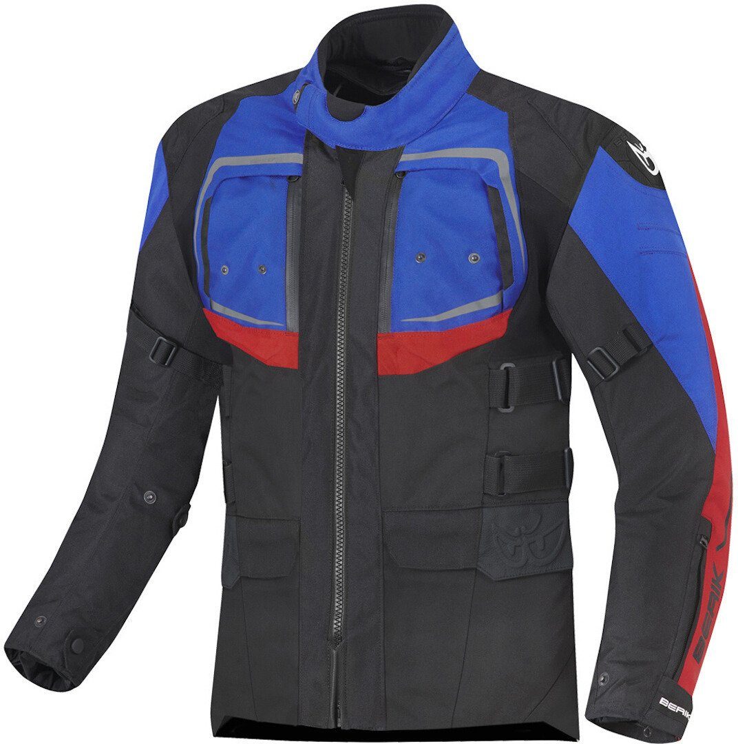 Berik Motorradjacke Safari Pro 3in1 Wasserdichte Motorrad Textiljacke Black/Red/Blue