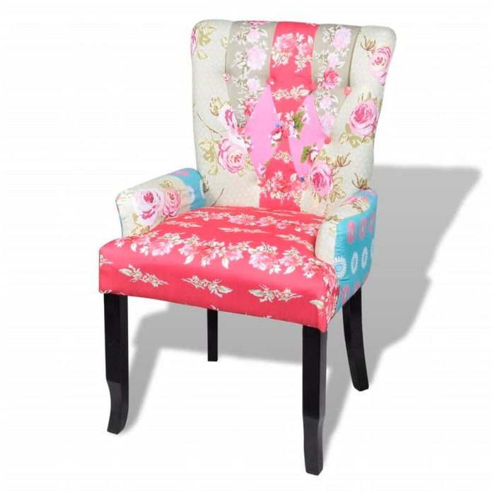 vidaXL Sessel Französischer Stuhl mit Patchwork-Design Stoff