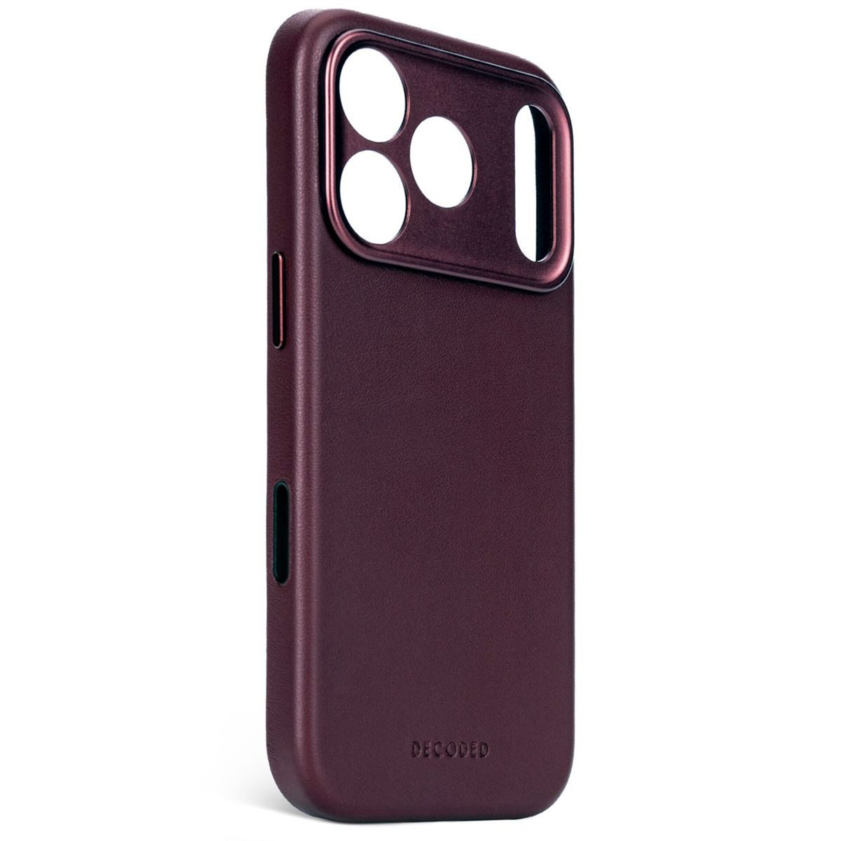DECODED Smartphone-Hülle Leather Backcover iPhone 17 Pro Dark Ruby