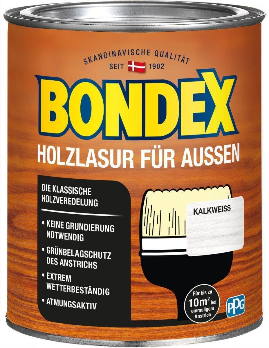 Bondex Holzschutzlasur Bondex Holzlasur für Außen, witterungsbeständig, 0,75 l, Kalk weiss