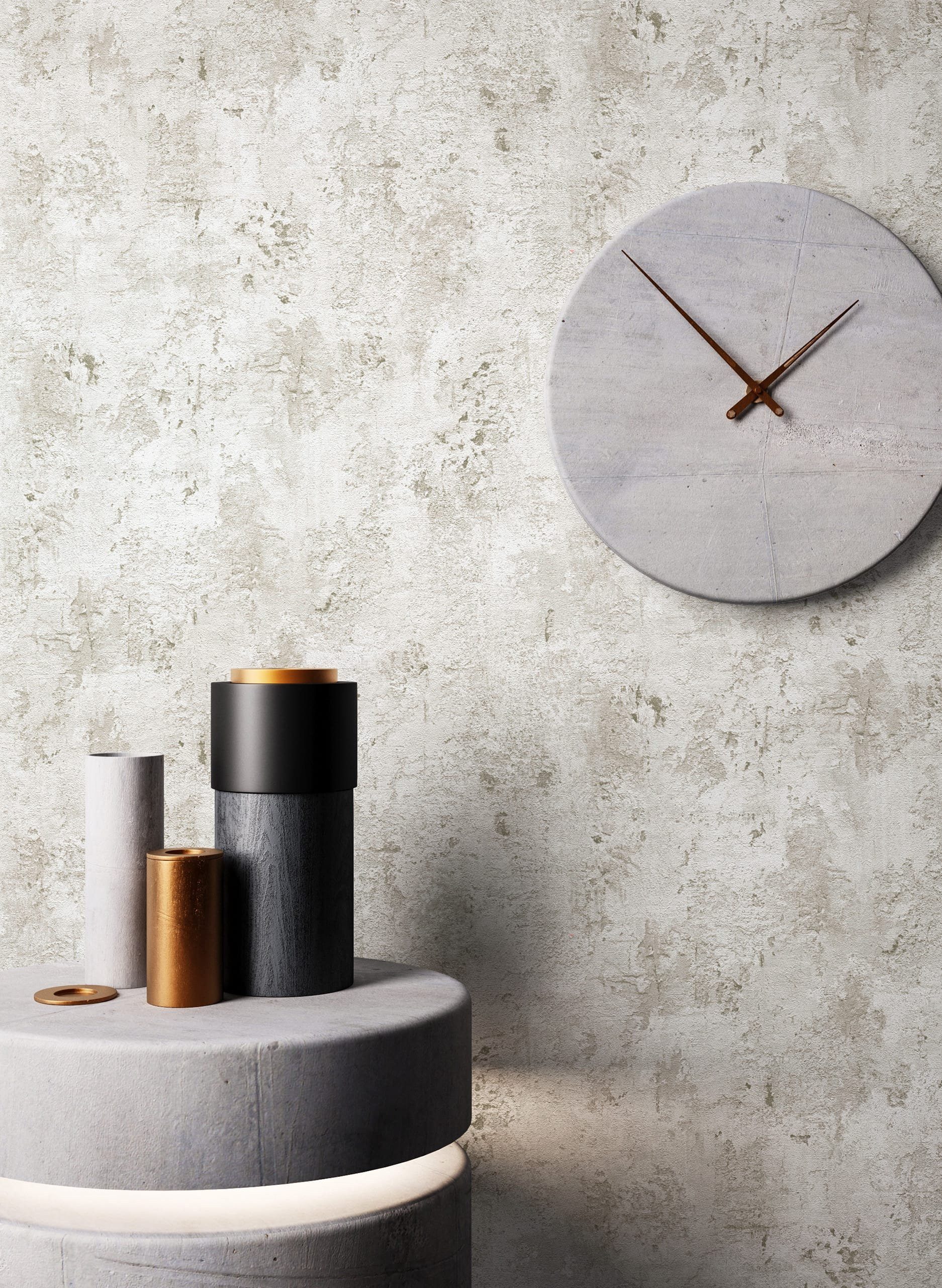 Newroom Vliestapete Home & Living Betonoptik, Grau Tapete Beton Modern - Betonoptik Betonwand Zement Industrial für Schlafzimmer Wohnzimmer Küche, Putzoptik – Bild 5 von 5