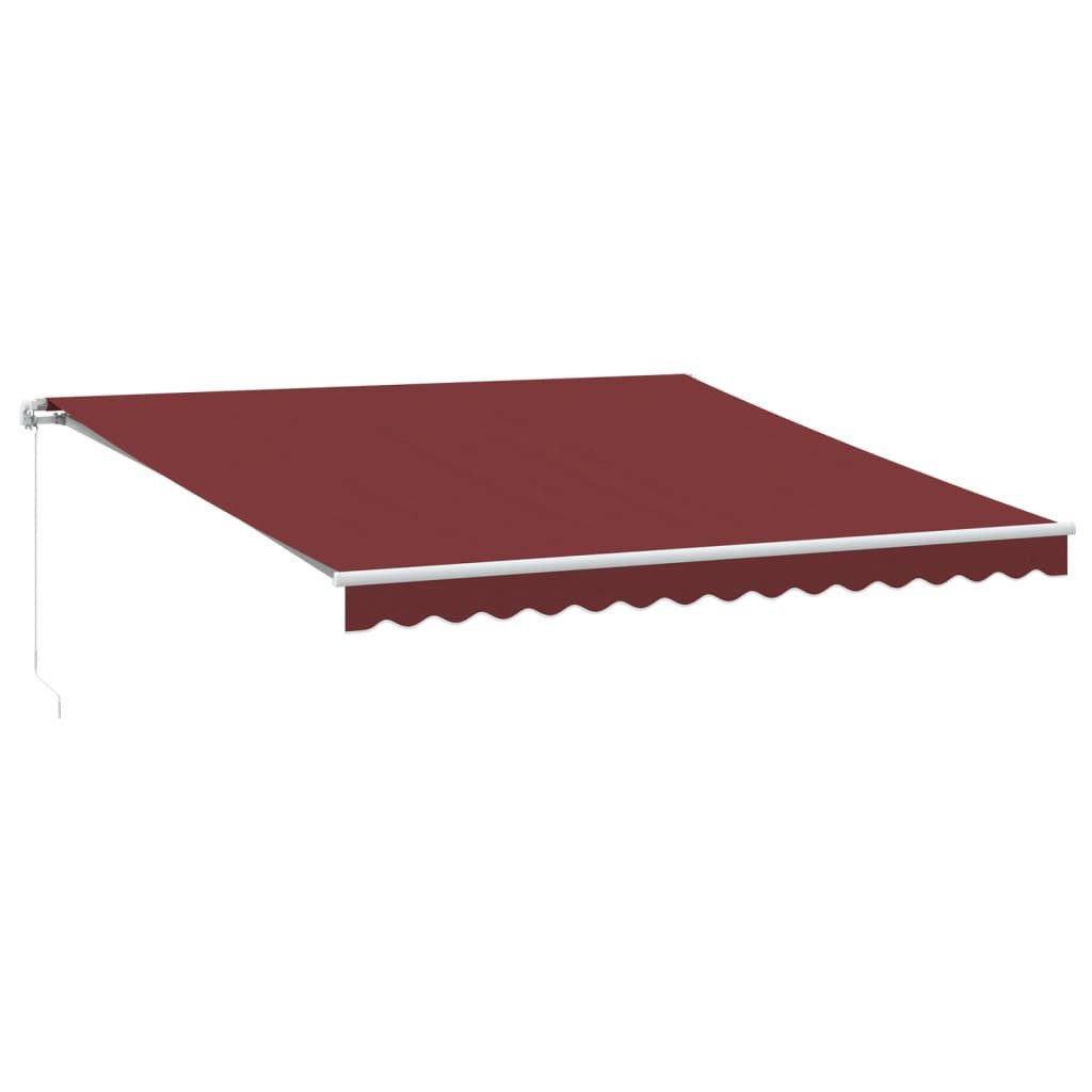 furnicato Markise mit Kurbel 400x350 cm Burgunderrot Weiß (1-St)