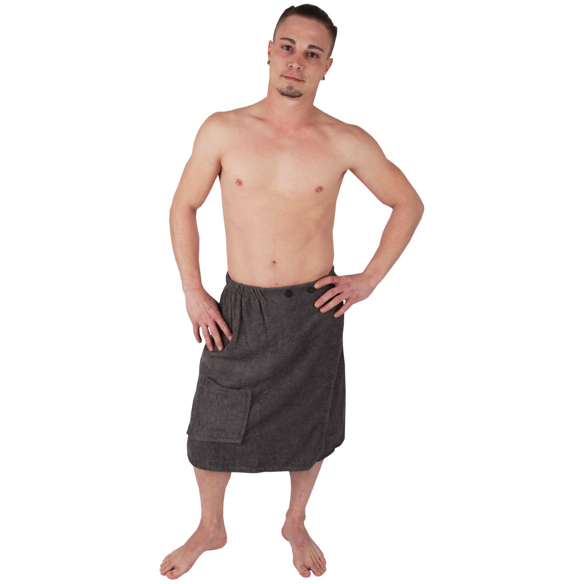 Bestlivings Saunatuch Saunahandtuch, (1-St), Sauna Kilt mit Knopfverschluss und Gummbund