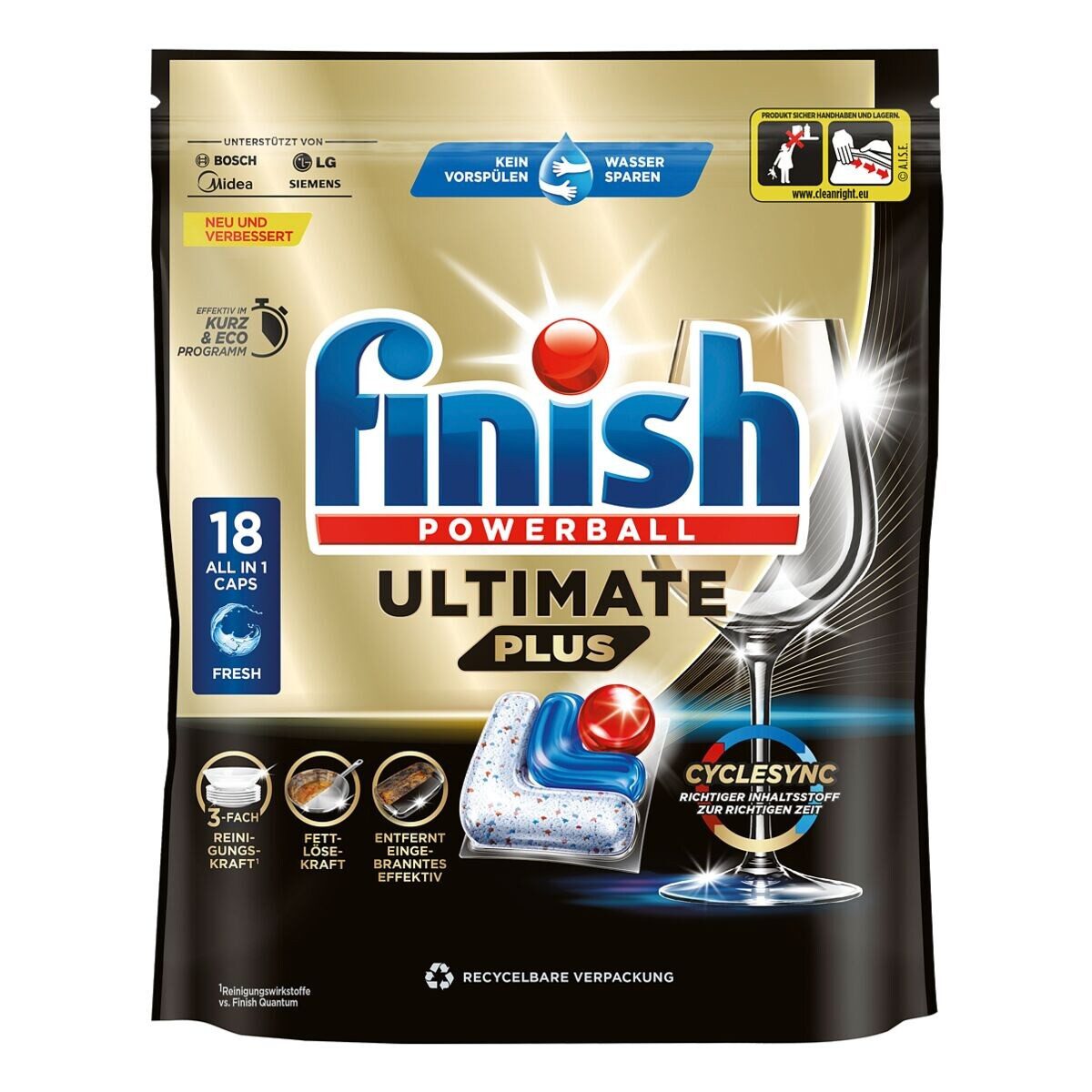 FINISH Ultimate Plus Spülmaschinentabs (18 Caps)