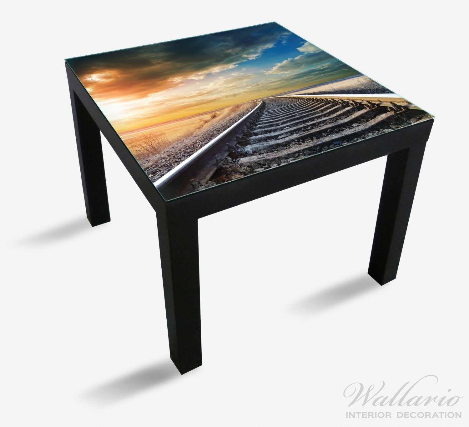 Ikea ins Lack geeignet Wallario für Ungewisse (1 Bahnschienen Tischplatte St), Tisch