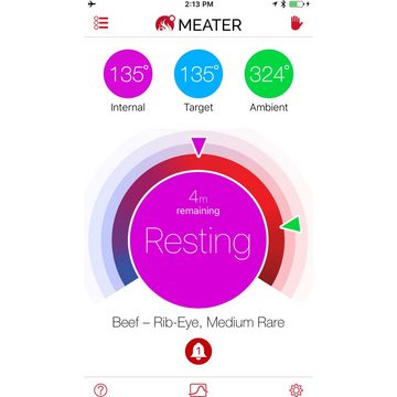 Meater Kochthermometer Meater Block - Premium Kabelloses Smart Thermometer 4 Stk. Meater, 4 Messfühler, Bluetooth & WLAN, APP Nutzung, Spülmaschinen fest