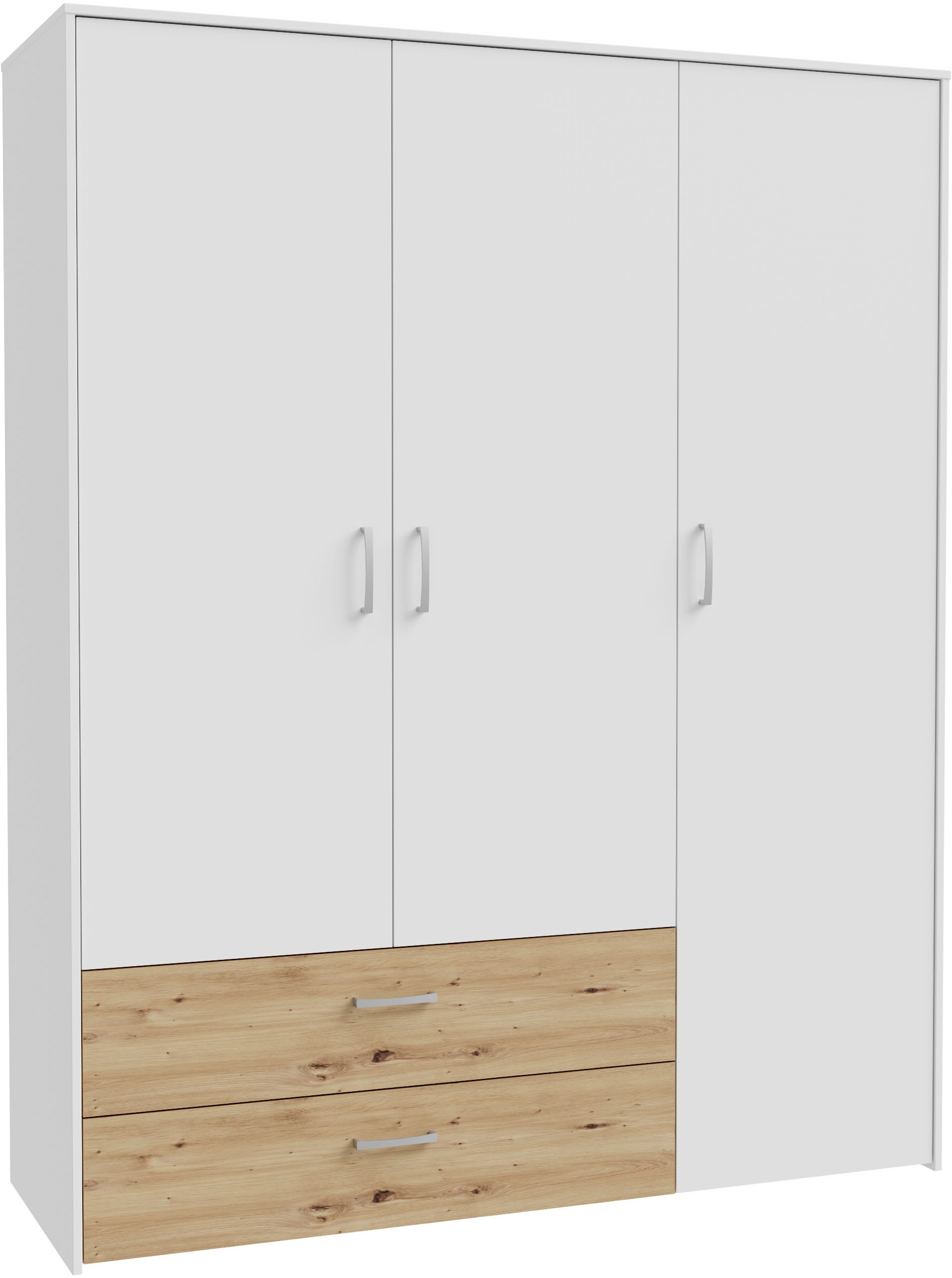 FORTE Kleiderschrank Culgoa Drehtürenschrank, Stauraum, 2 Schubkästen, variable Einlegeböden – Bild 2 von 5