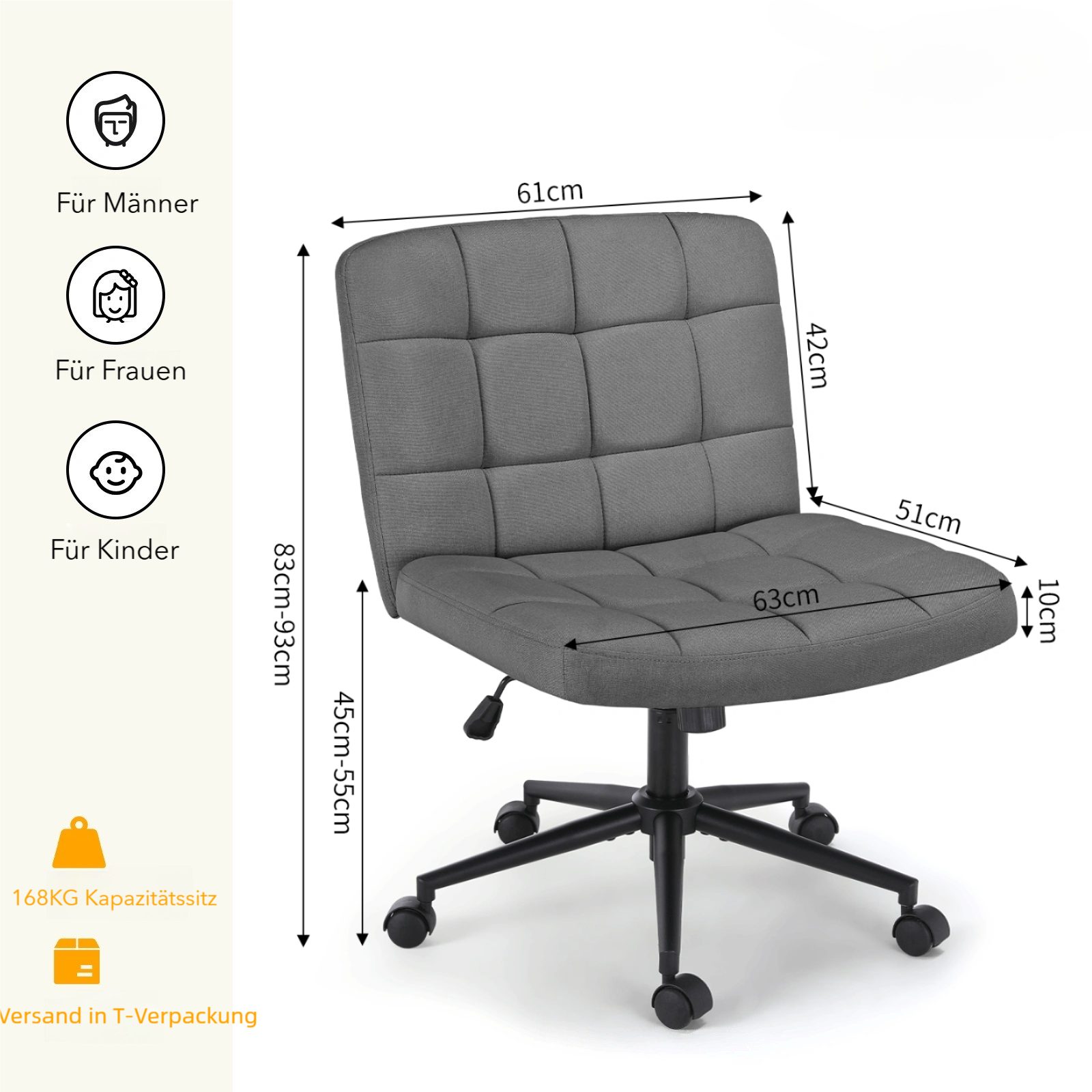 TLGREEN Bürostuhl Drehstuhl mit breiter Sitzfläche,Ergonomischer Stuhl, Höh günstig online kaufen