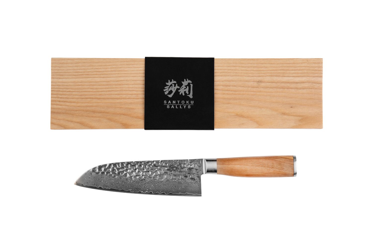 Sallys Damastmesser Santoku, Antibakteriell, langlebig, komfortabel