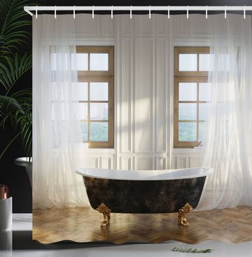 Abakuhaus Duschvorhang Moderner Digitaldruck mit 12 Haken auf Stoff Wasser Resistent Breite 175 cm, Höhe 180 cm, Antiquität Badewanne im modernen Zimmer