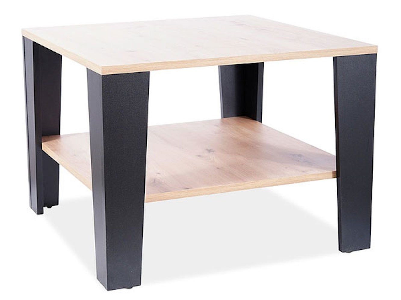 Feldmann-Wohnen Couchtisch Quadra, 67x67x50cm Wotan Eiche schwarz