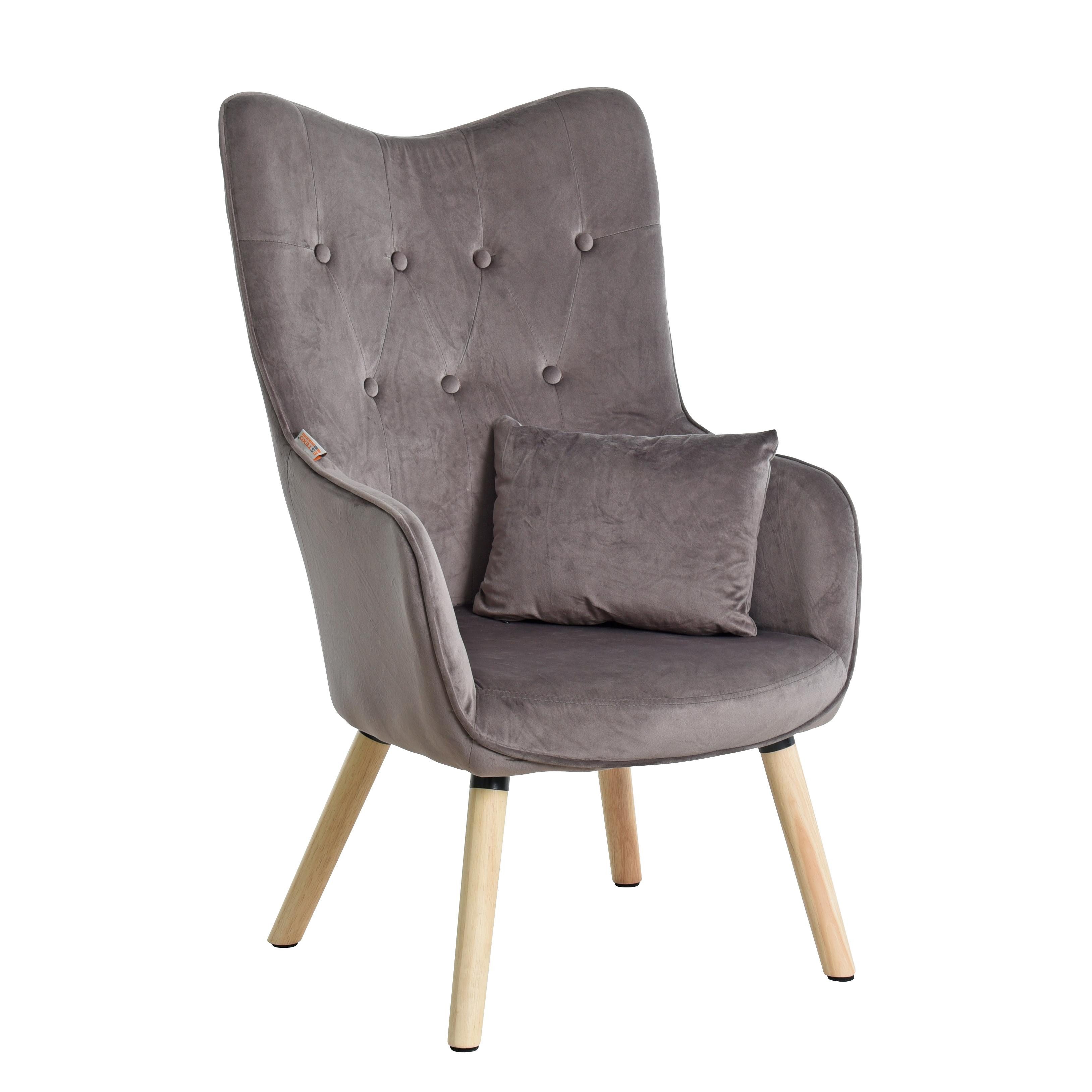 ESTEXO Sessel Fernsehsessel Relaxsessel mit Kissen Stoff Polsterstuhl Dunkelgrau S