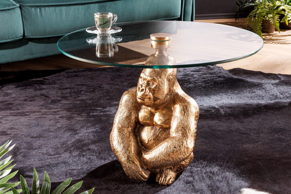 riess-ambiente Couchtisch WILDLIFE KONG 60cm gold / transparent (Einzelarti günstig online kaufen