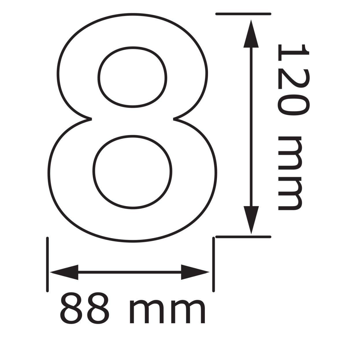 ''8'' Hausnummer Bravios Briefkasten Edelstahl