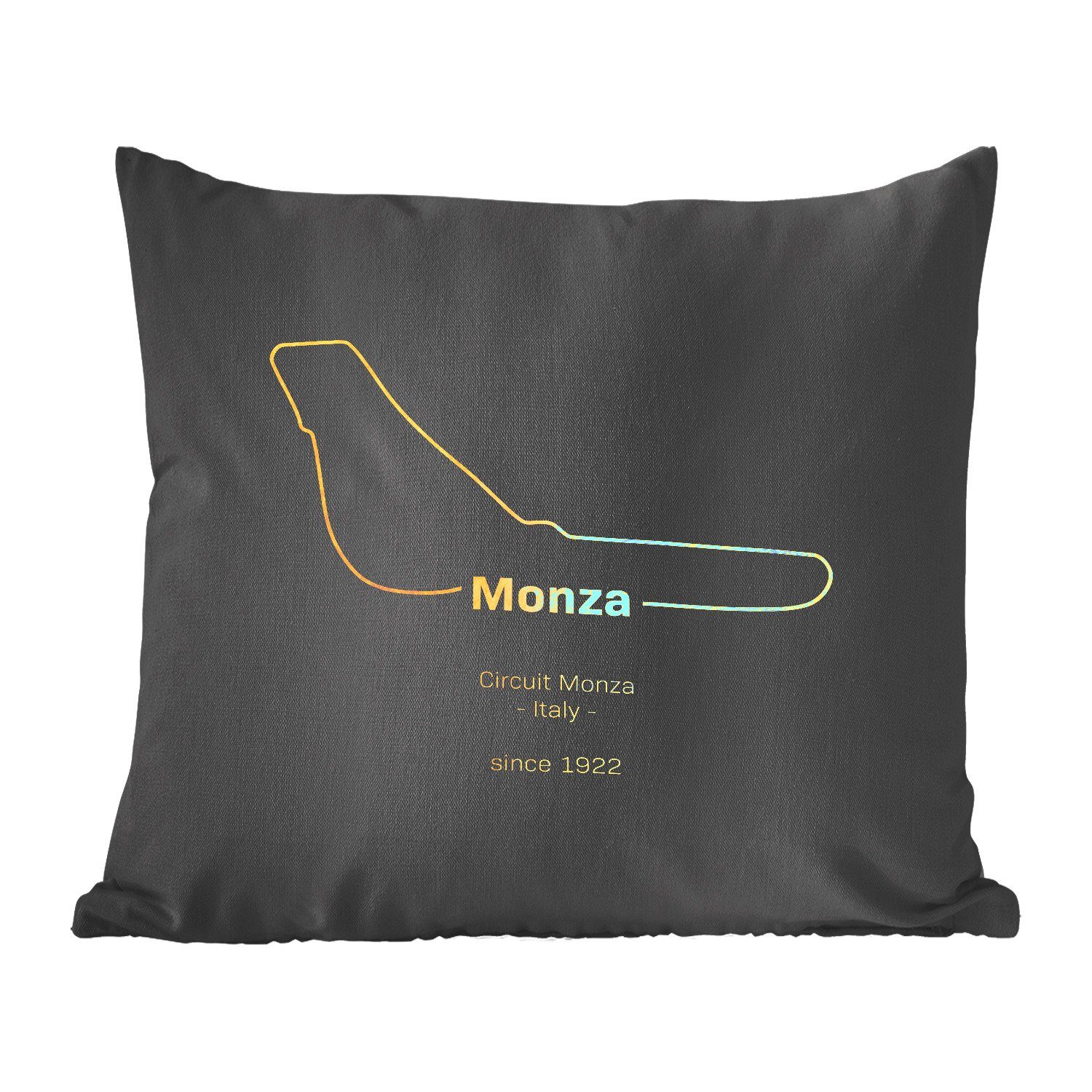 MuchoWow Dekokissen Monza - Formel 1 - Rennstrecke, Zierkissen mit Füllung für Wohzimmer, Schlafzimmer, Deko, Sofakissen