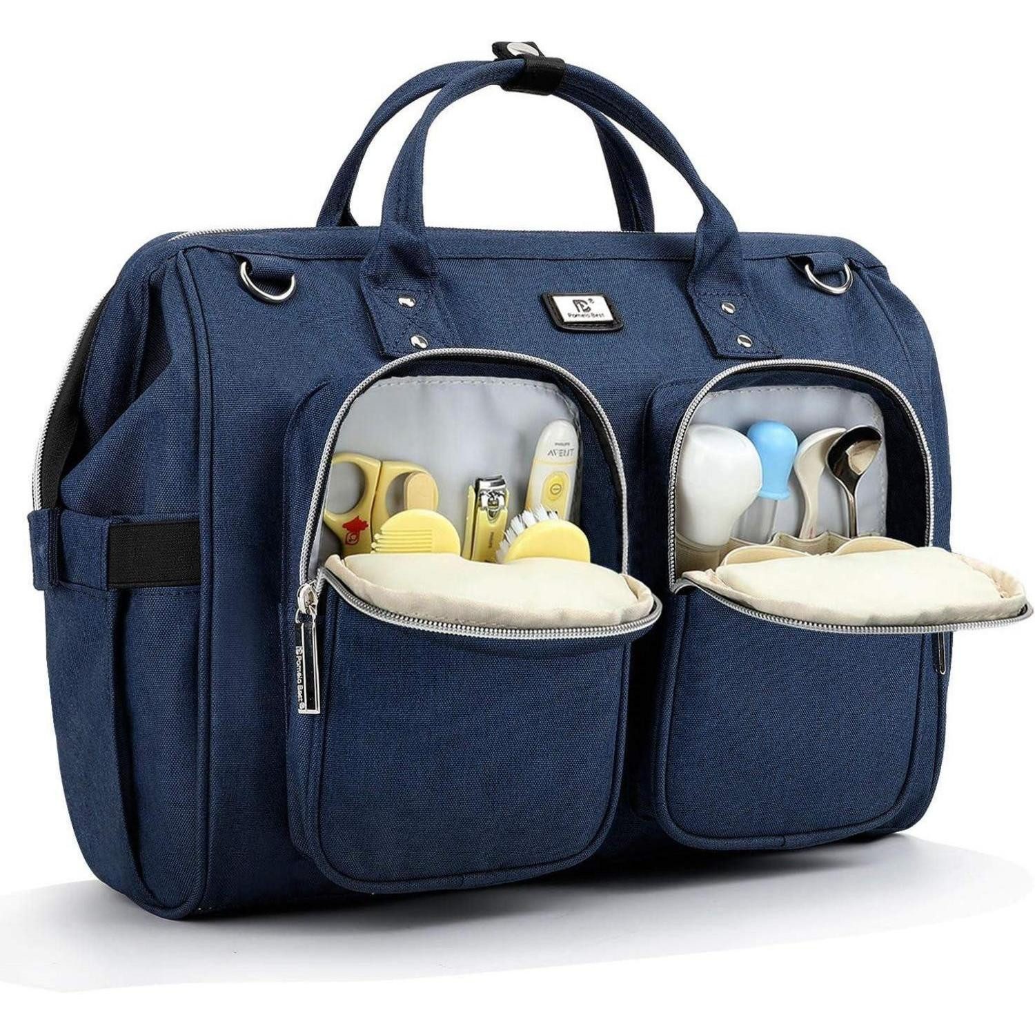 LuxusKollektion Wickeltasche Wickeltasche mit wasserdichter Wickelunterlage und Kinderwagenhaken