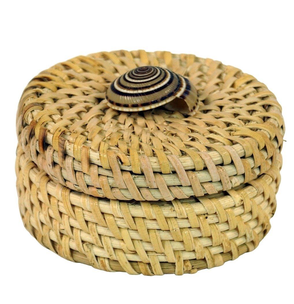 Guru-Shop Allzweckkorb Exotische Bastdose Schatulle, Schmuckdose..